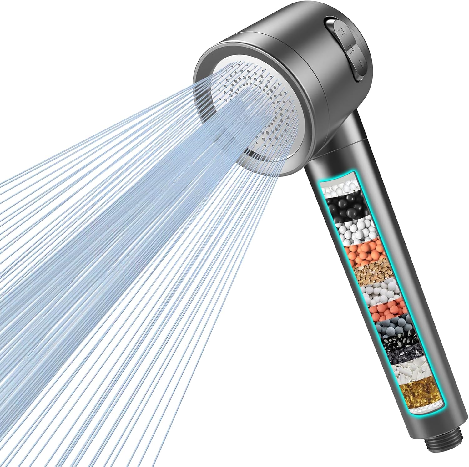 MEKO Hard Water Filter Shower Head with 3 Modes, 15 Layers Filtration Water Savi...