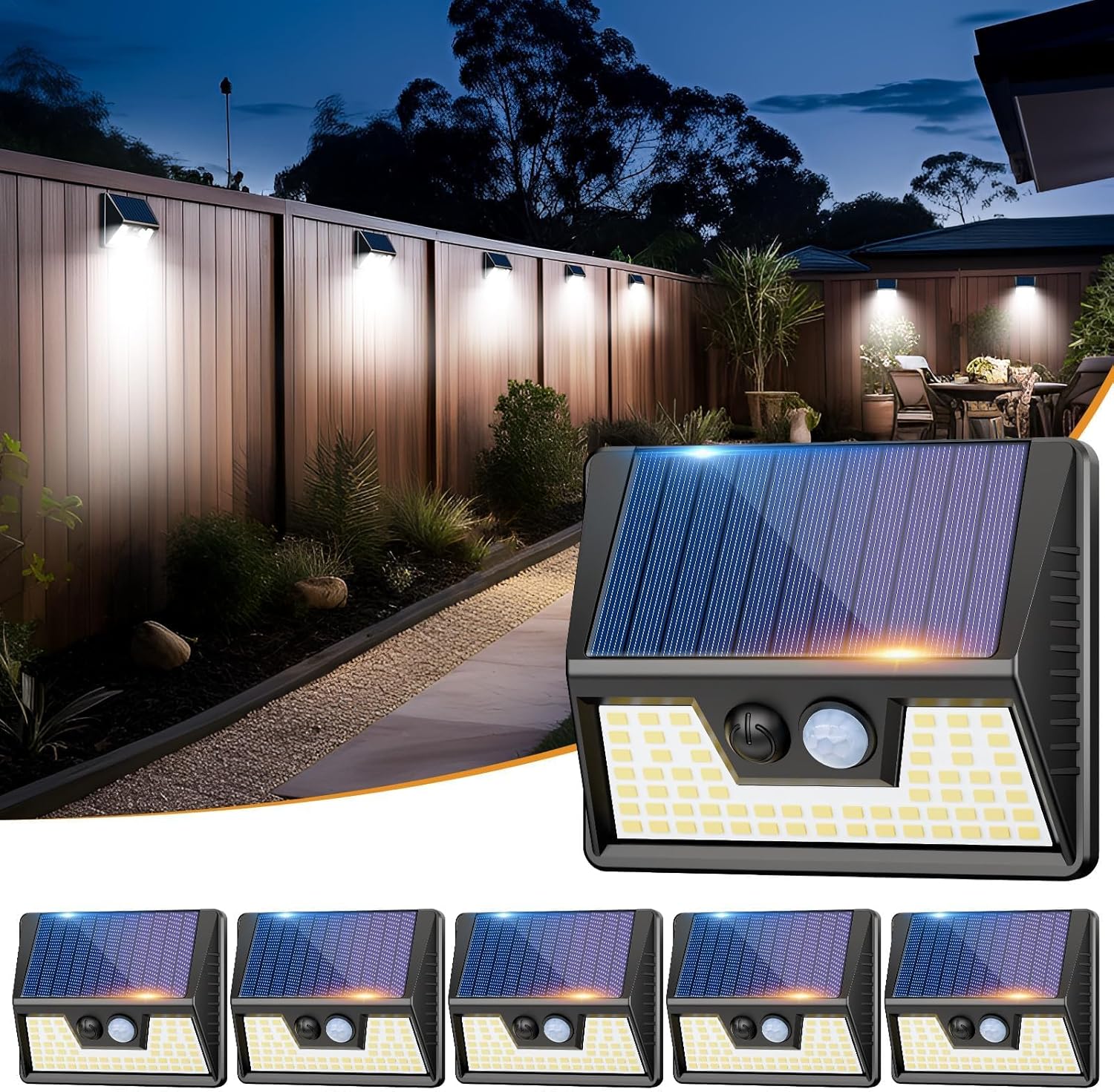 vighep Solar Lights Outdoor Motion Sensor- Led Security Lights IP65 Waterproof,...