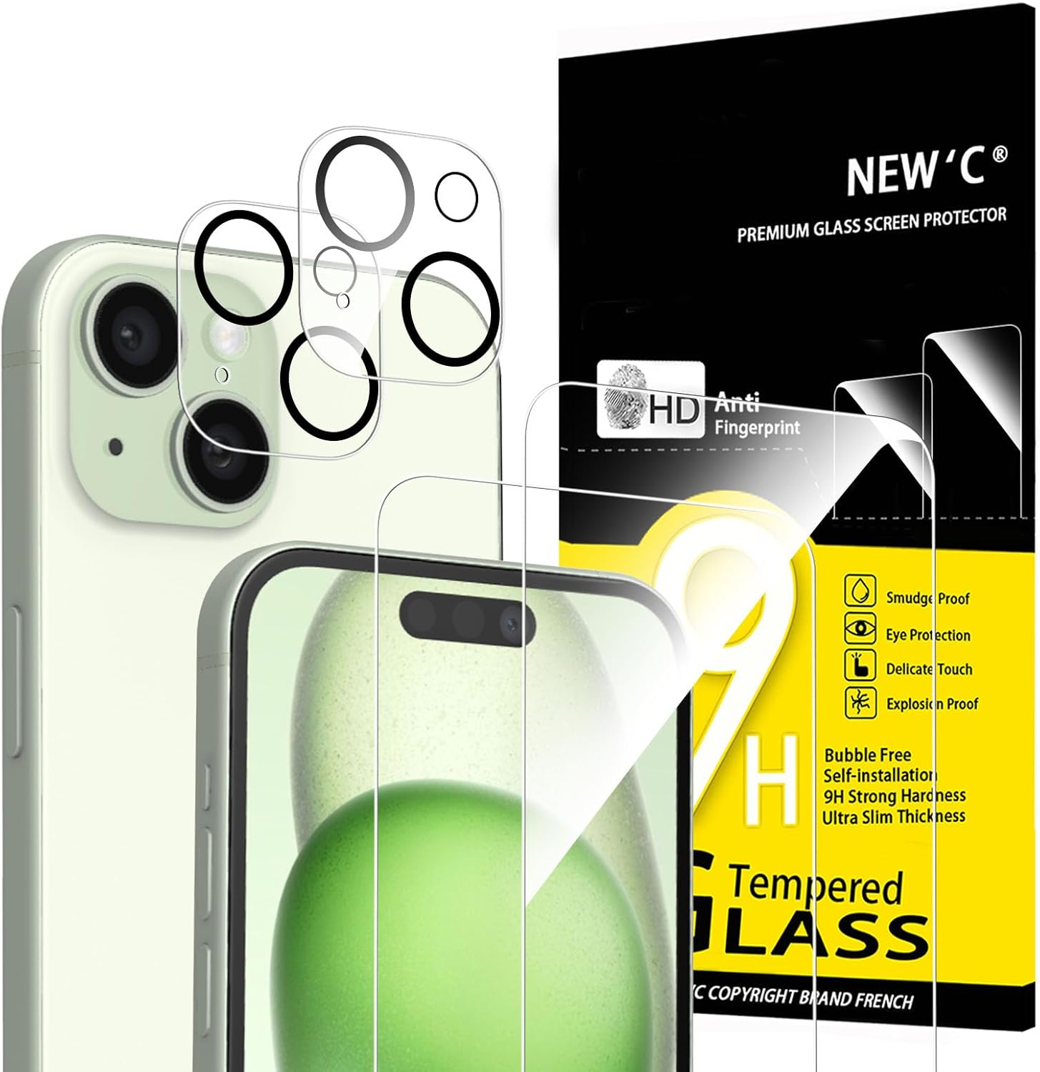 Exclusive NEW'C Screen Protector, Premium 2 Pack Screen Protector for iPhone 15...