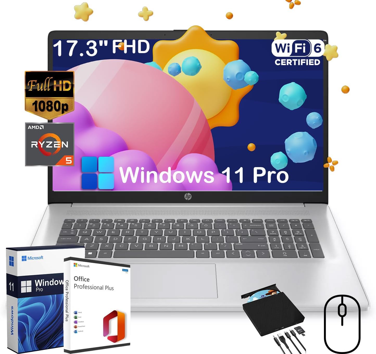 HP 17.3" FHD Laptop, Special Laptop for Business and Students, Versatile Laptop...