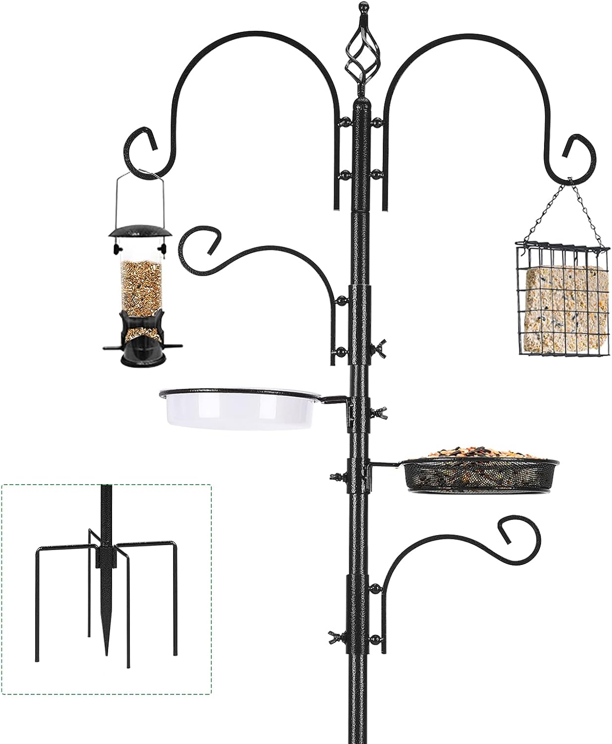 Premium Urban Deco Bird Feeding Station Kit, Exceptional Bird Feeder Pole, Super...