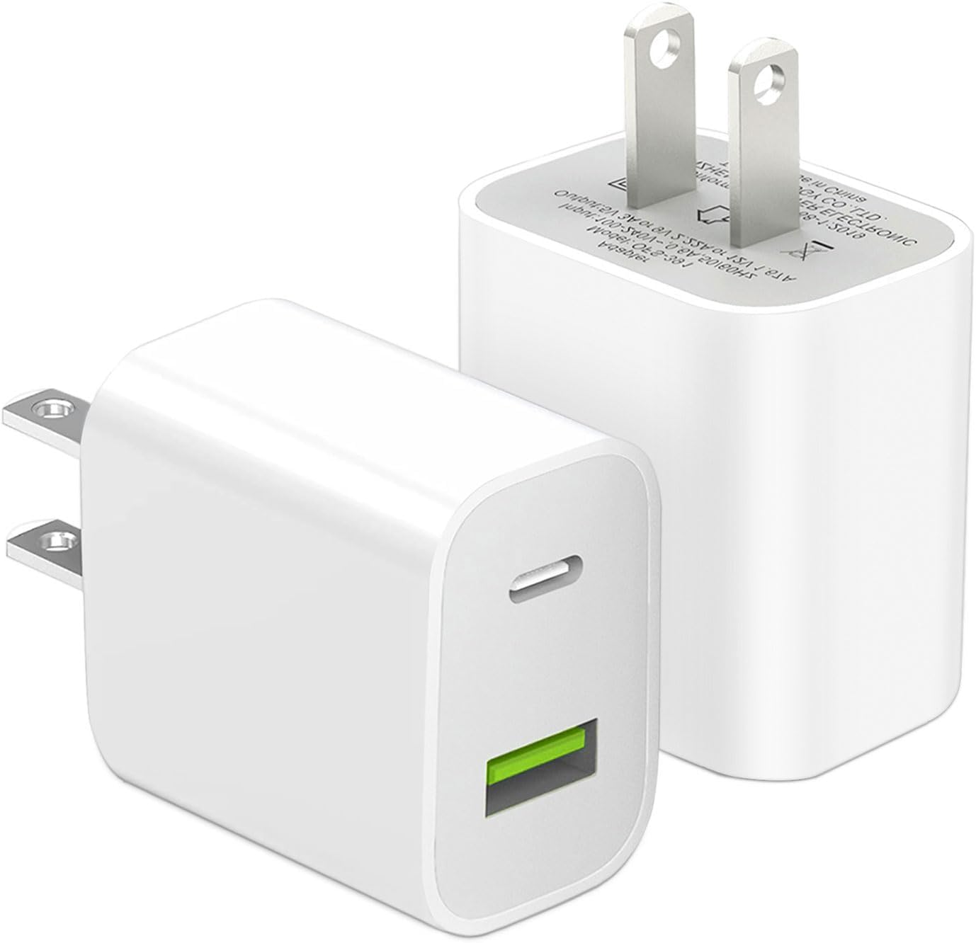 Dual USB C Charger, Super Efficient 2 Pack USB C Charger Block Fast Charging, Pr...