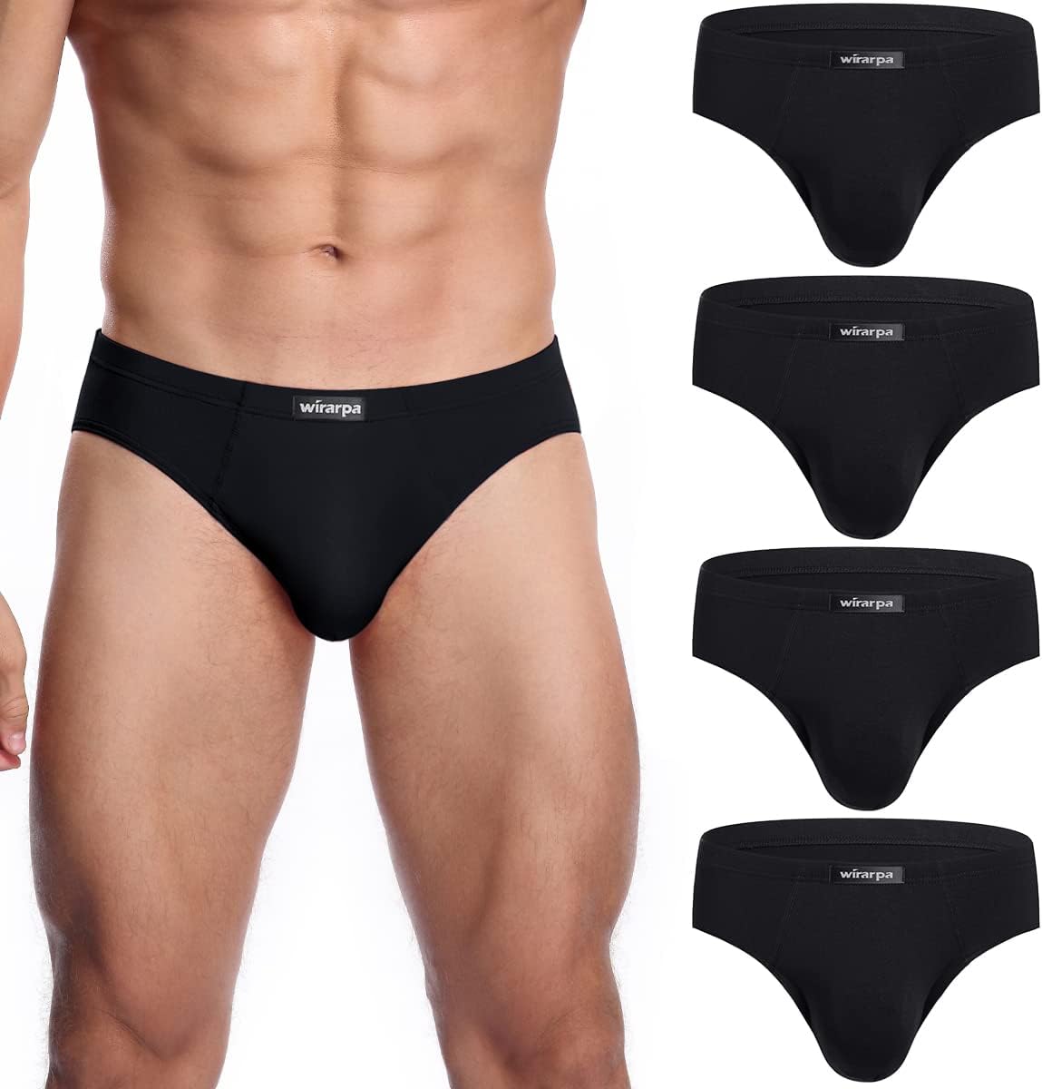 wirarpa Men's Modal Briefs Underwear Soft Microfibre Underpants No Front Silky T...