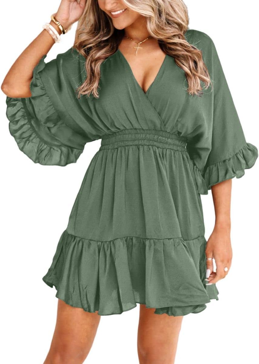 Aoysky Womens V Neck Dress, Special Casual Summer Dresses for Women, Innovative...