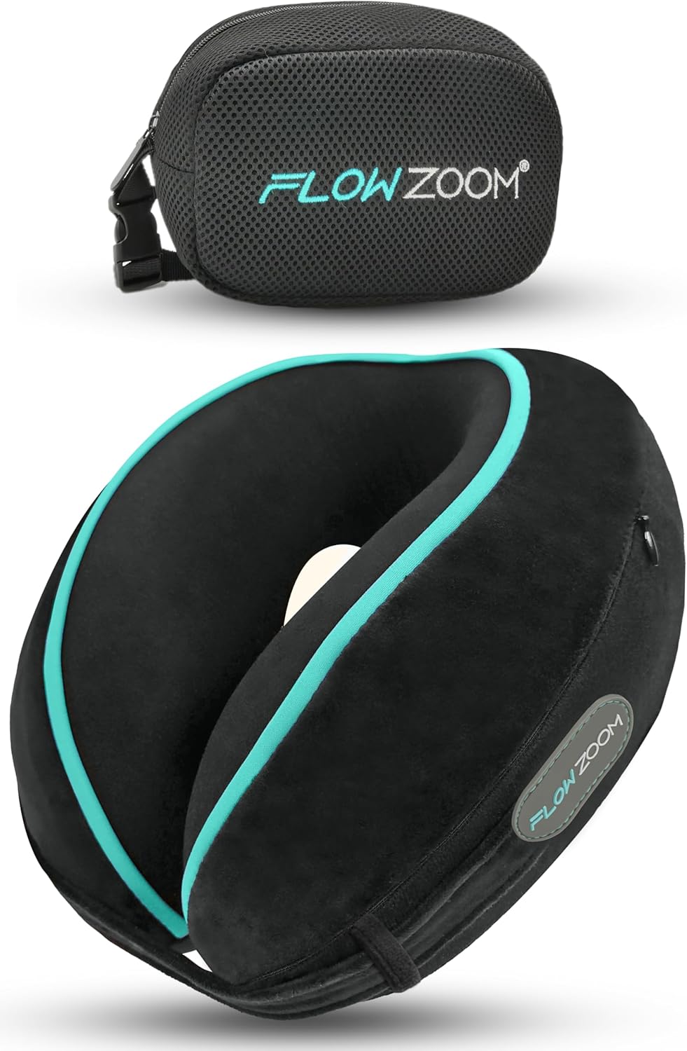 Top-Quality FLOWZOOM DREAM Travel Pillow, Premium Memory Foam Pillow with 360° H...