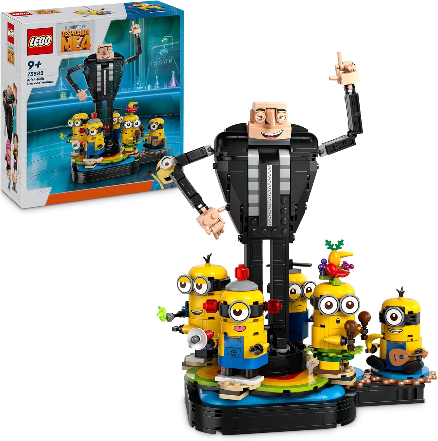 LEGO Despicable Me Brick-Built Gru and Minions, Buildable Movie Toys for Kids, G...