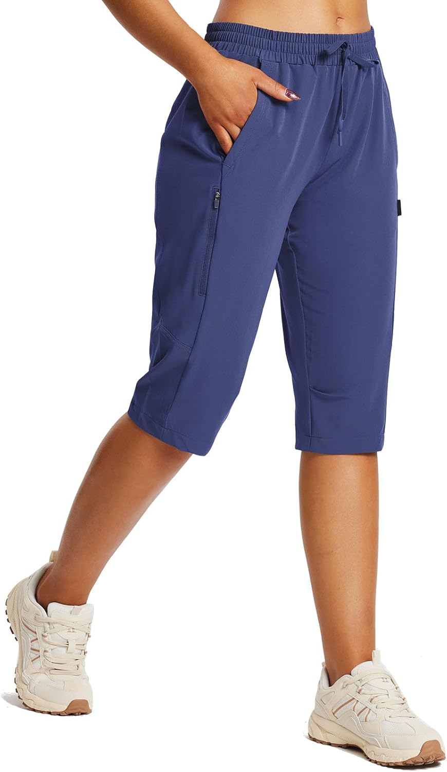 Baleaf Women's 15" Long Hiking Shorts, Special Below The Knee Capri Cargo Shorts...