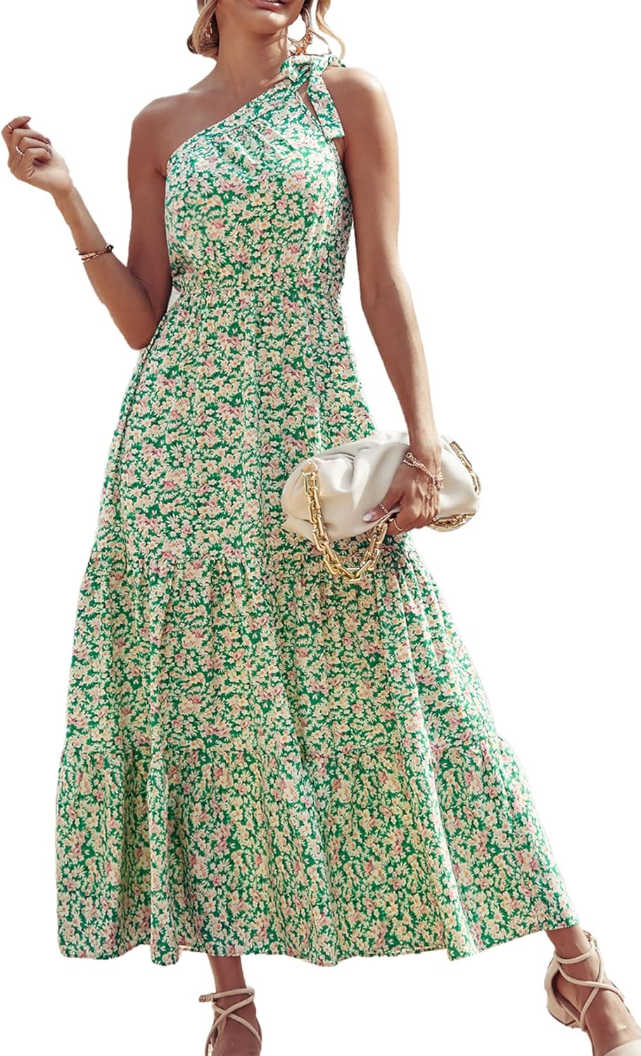 Chic PRETTYGARDEN Women's Summer Dress, Special Floral Maxi Dress with Knot One...