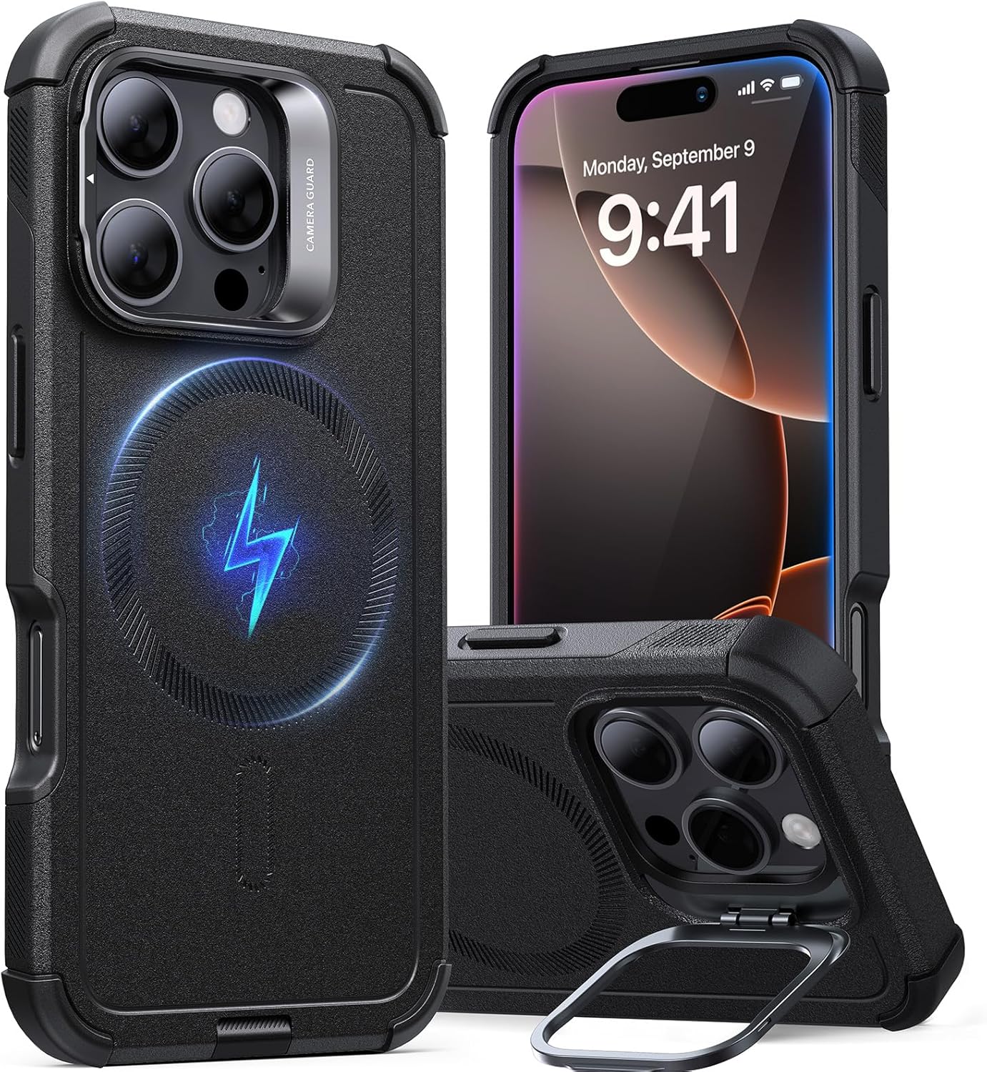 ESR for iPhone 16 Pro Case with Stand, 23FT Military-Grade Drop Protection, Heav...