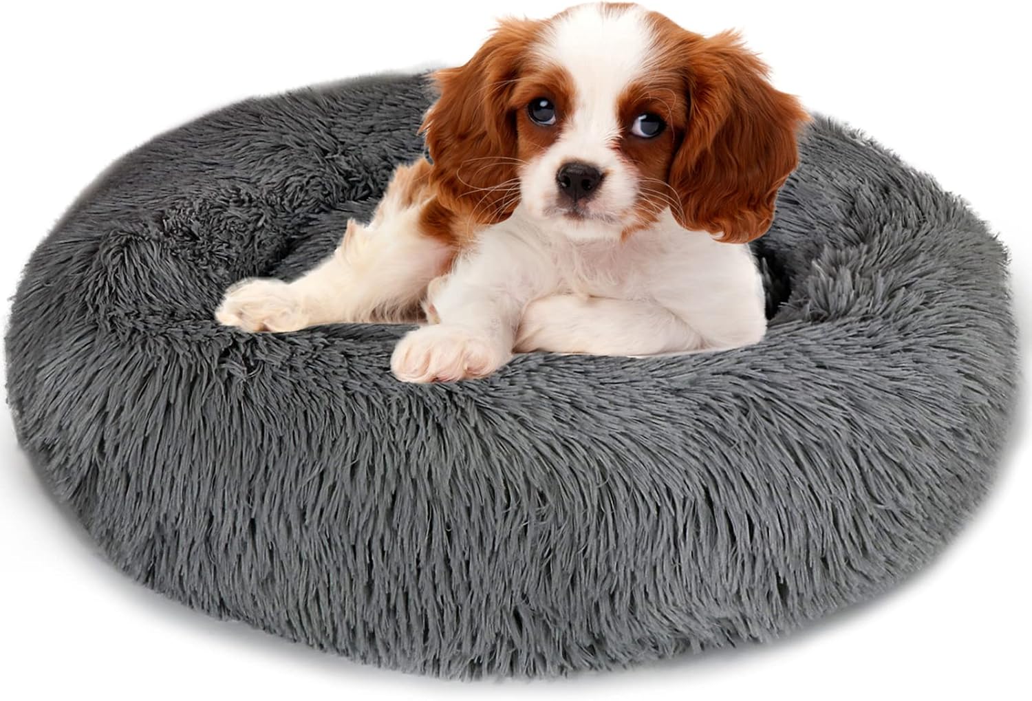 Enjamoy Plush Donut Dog Bed, Special Calming Round Pet Bed, Innovative Soft and...
