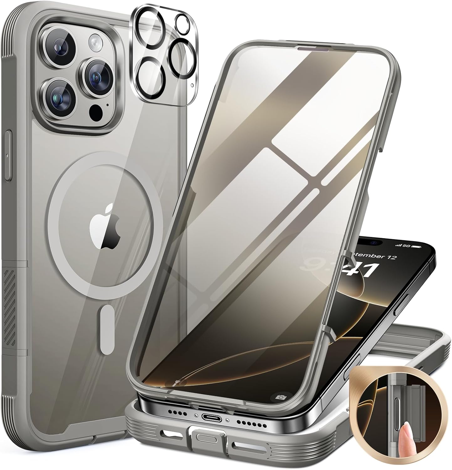 Miracase Magnetic Case for iPhone 16 Pro Max, Special Full Body Bumper Case with...