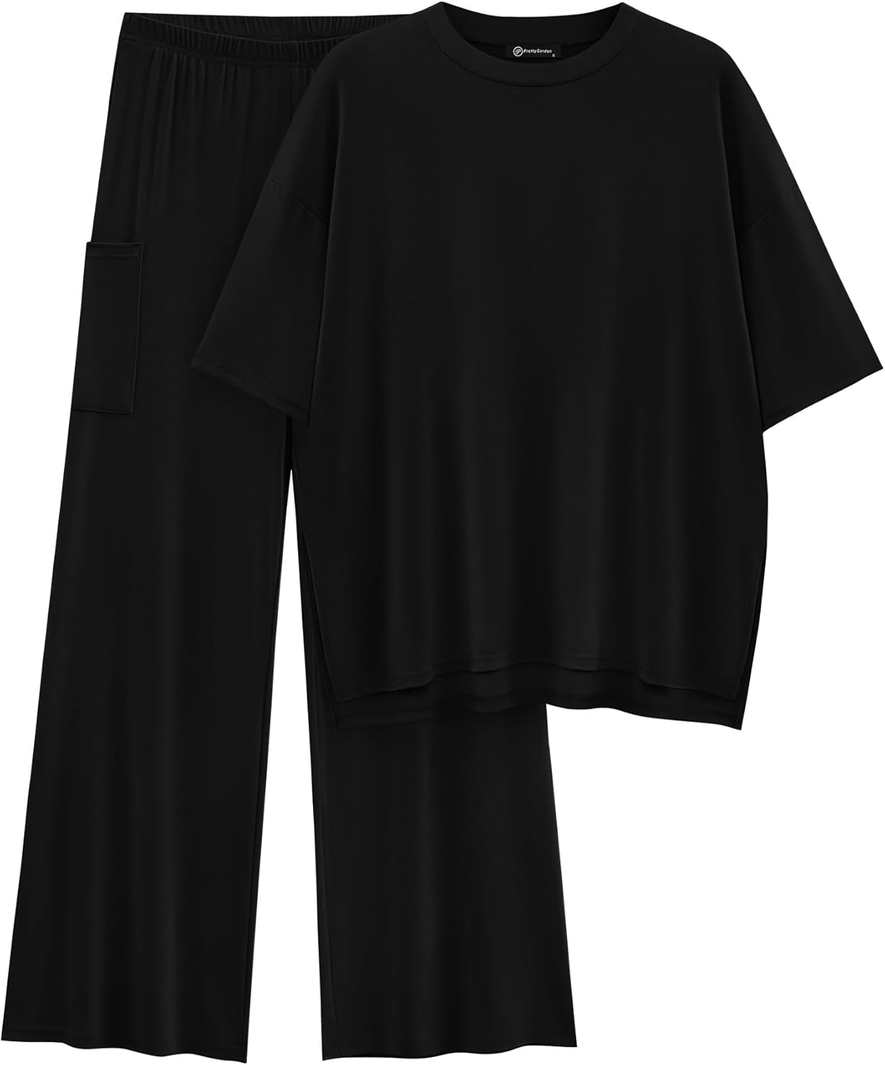 PRETTYGARDEN Women's 2 Piece Outfits Casual Short Sleeve Pullover Tops and Wide...