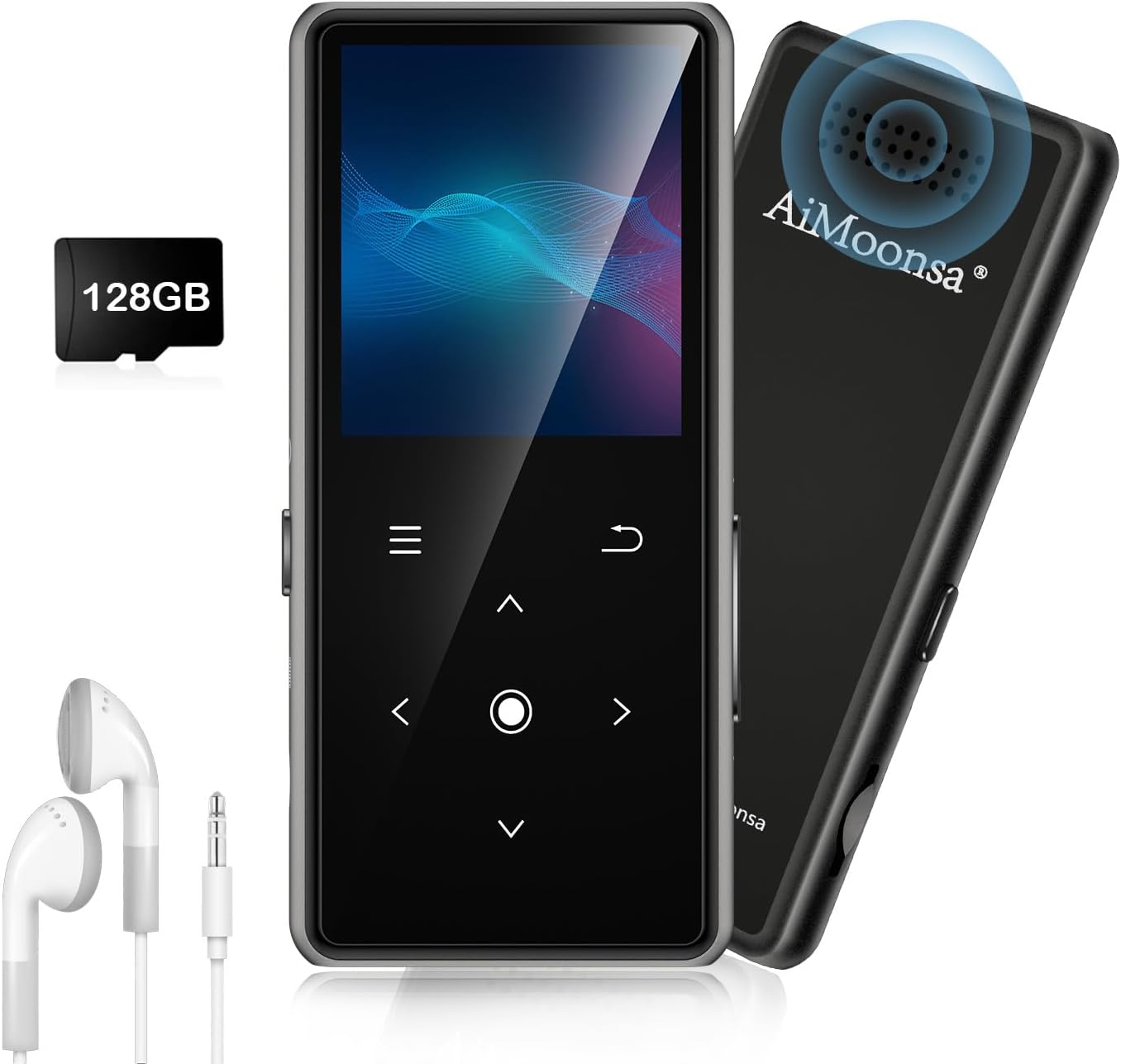 128GB MP3 Player with Bluetooth 5.2, AiMoonsa Music Player with Built-in HD Spea...