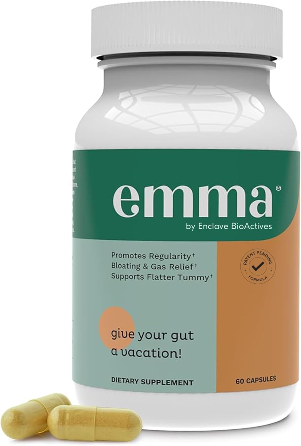 Emma Gut Health Doctors Endorsed Supplement - 60 Capsules - Relief from Gas and...