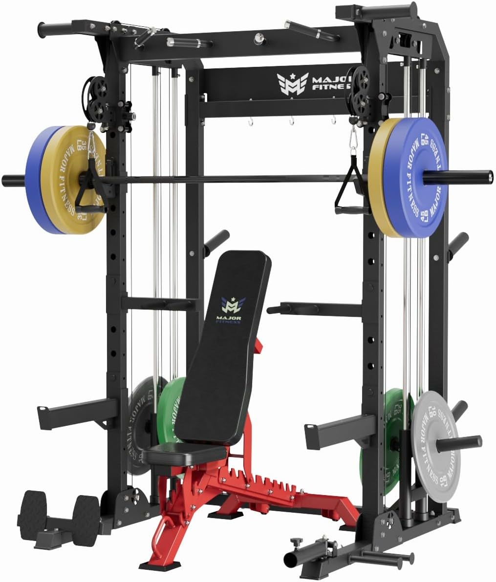 MAJOR FITNESS F22 Multi-Functional Power Rack—1600lbs Capacity All-in-One Squat...