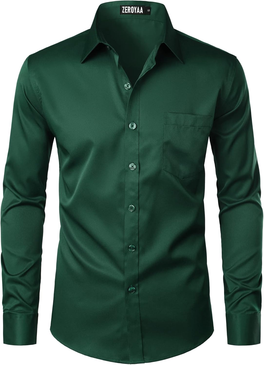 ZEROYAA Men's Urban Stylish Casual Business Slim Fit Long Sleeve Button Up Dress...