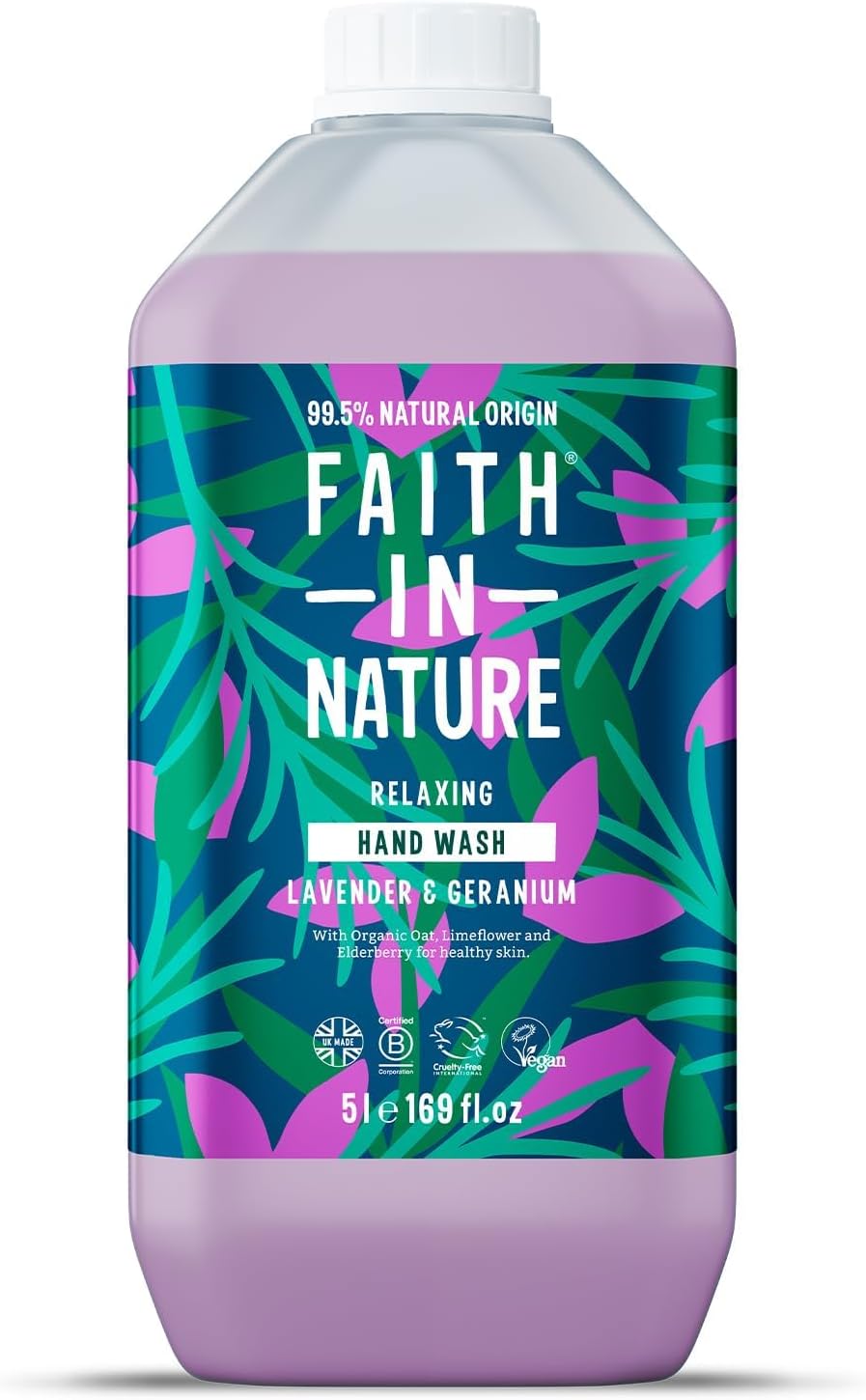 Faith In Nature Natural Lavender and Geranium Liquid Hand Wash, Relaxing, Vegan...