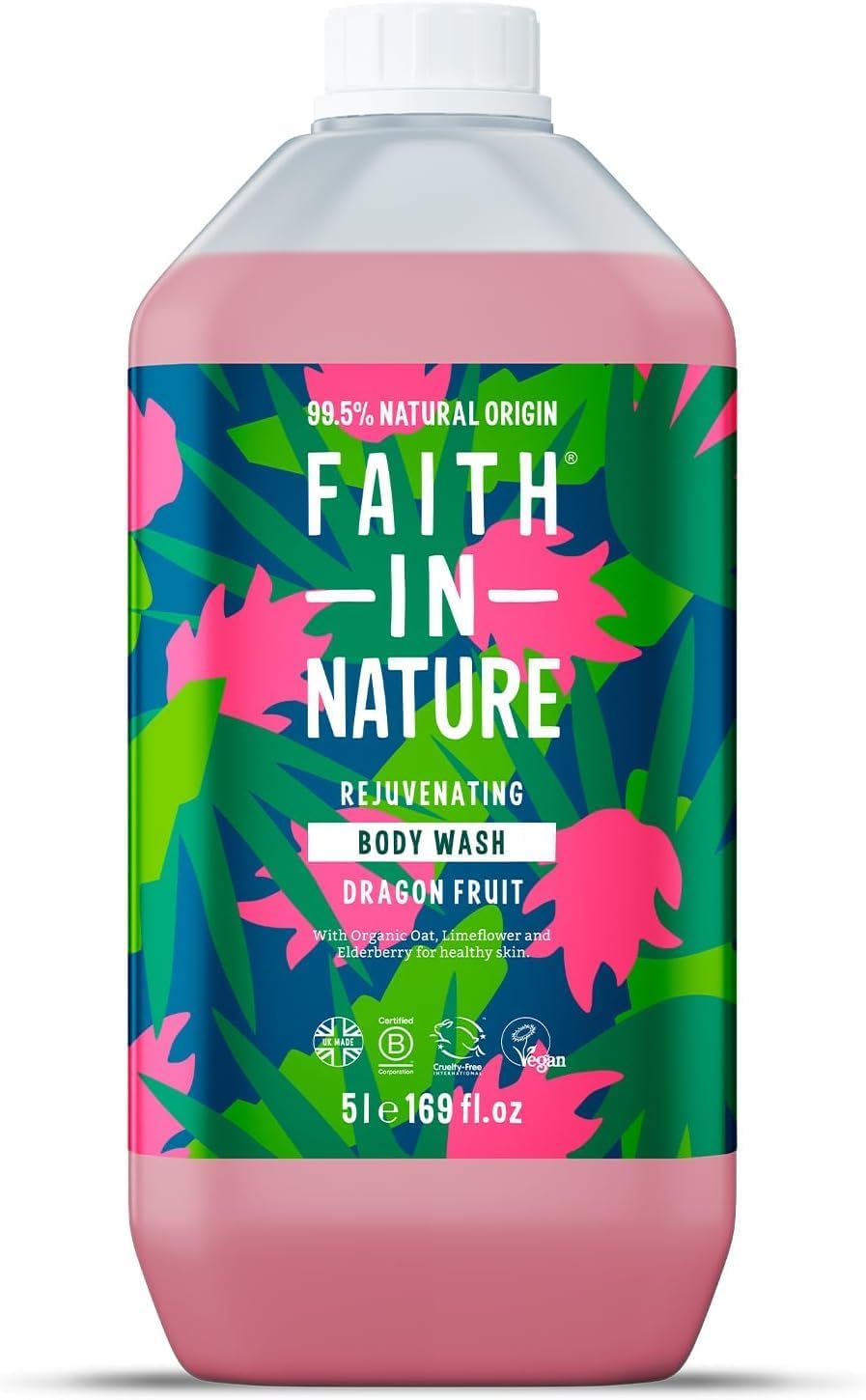 Faith In Nature Dragon Fruit Body Wash, Rejuvenating Shower Gel, Vegan-Friendly...