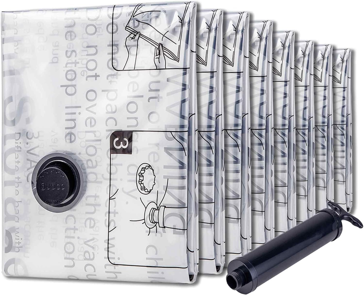 SUOCO 8 Jumbo Vacuum Storage Bags, Vacuum Seal Bags for Clothing, Travel Space S...