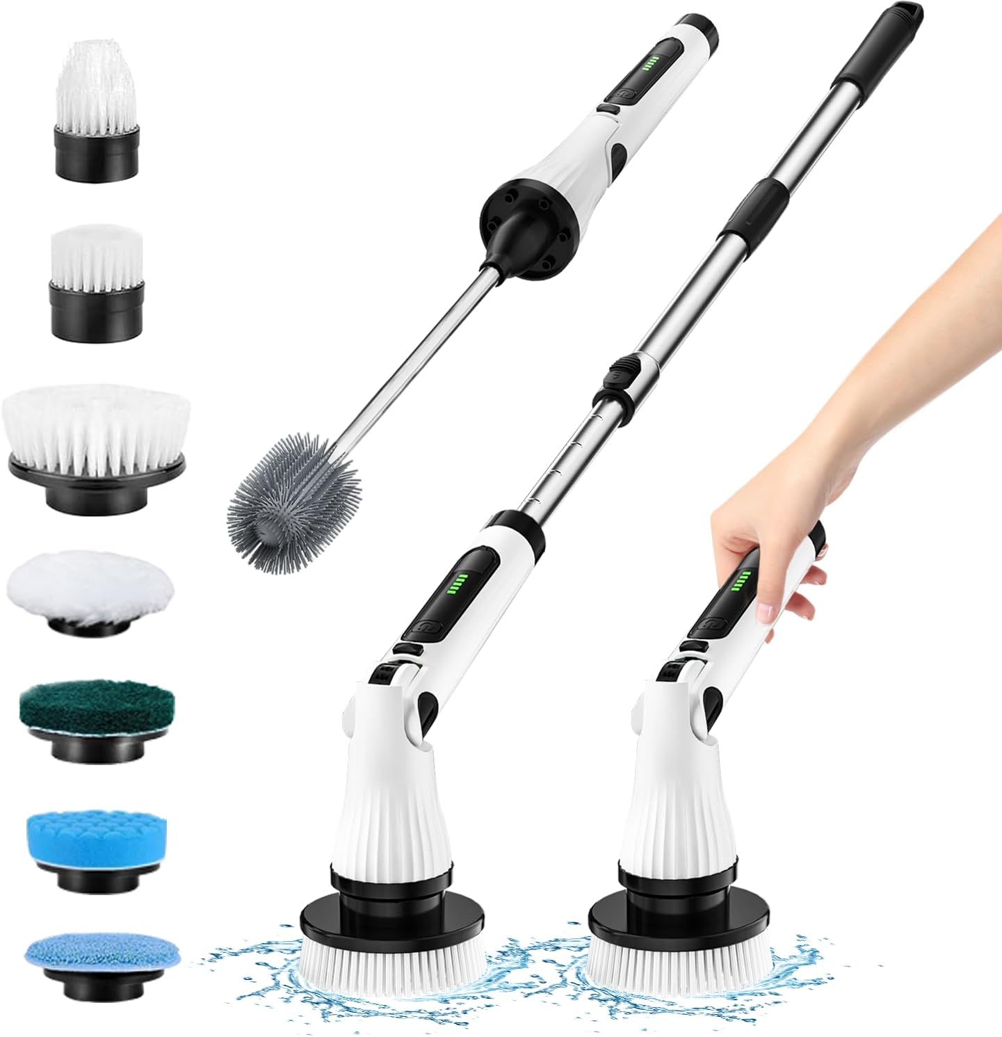 Leebein Electric Spin Scrubber, Power Scrubbers with 8 Replaceable Brush Heads &...