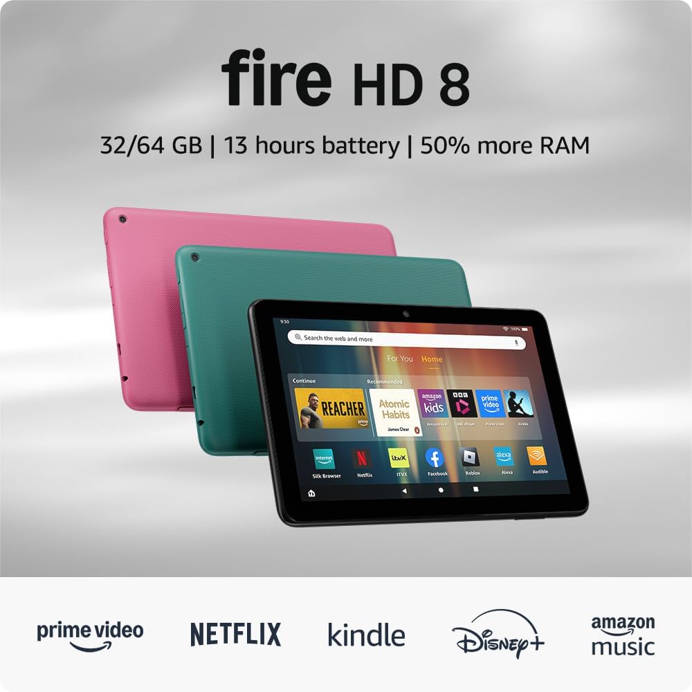 Amazon Fire HD 8 tablet (newest gen), 8" HD Displa...