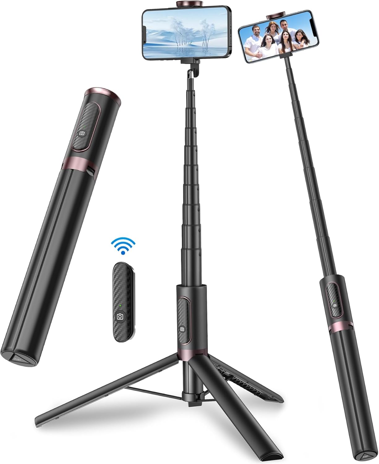 TONEOF 67" Cell Phone Selfie Stick Tripod,Smartphone Stand All-in-1 with Integra...