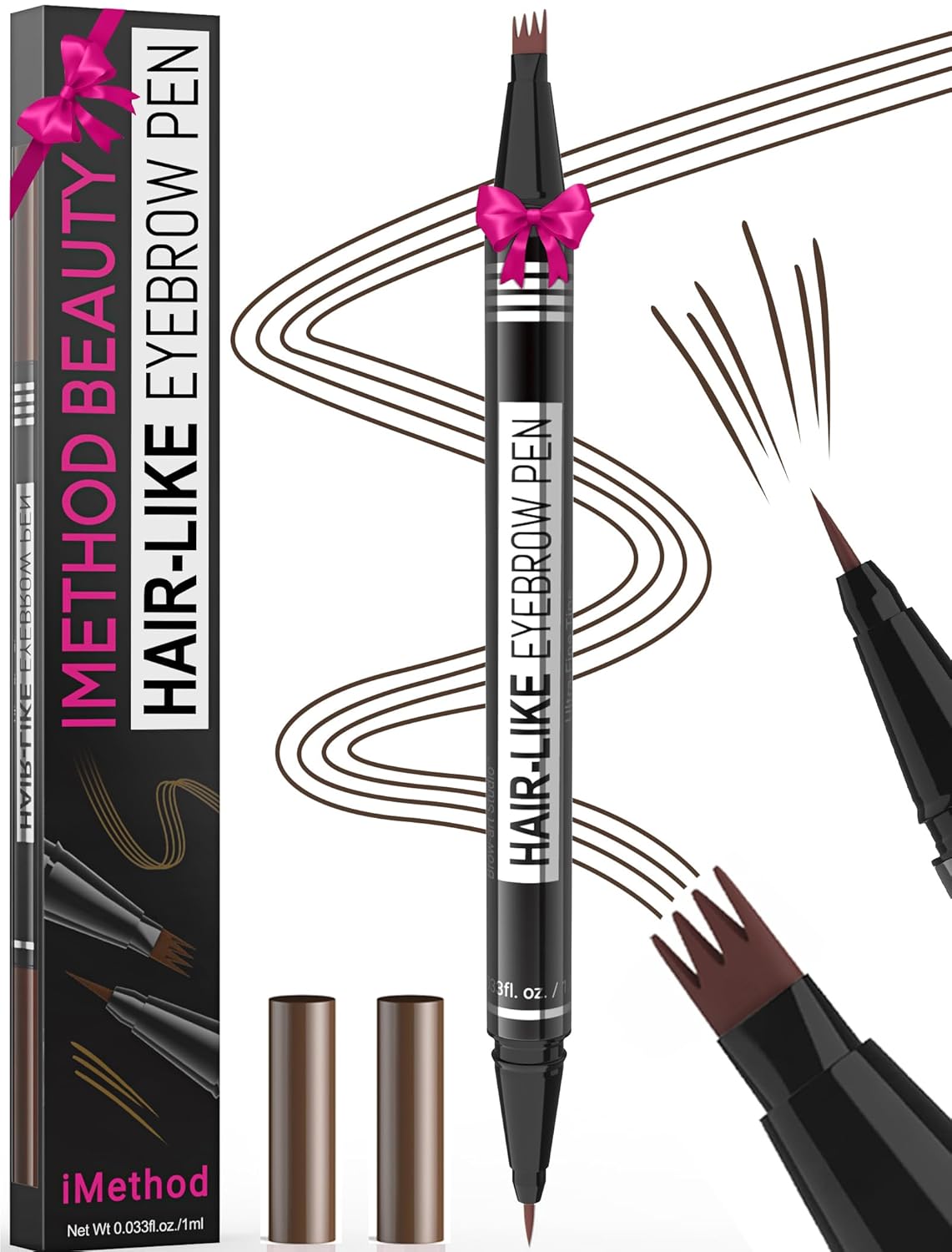 iMethod Microblading Eyebrow Pen - Eyebrow Pencil Magical 2-in-1 Dual-Ended Eye...