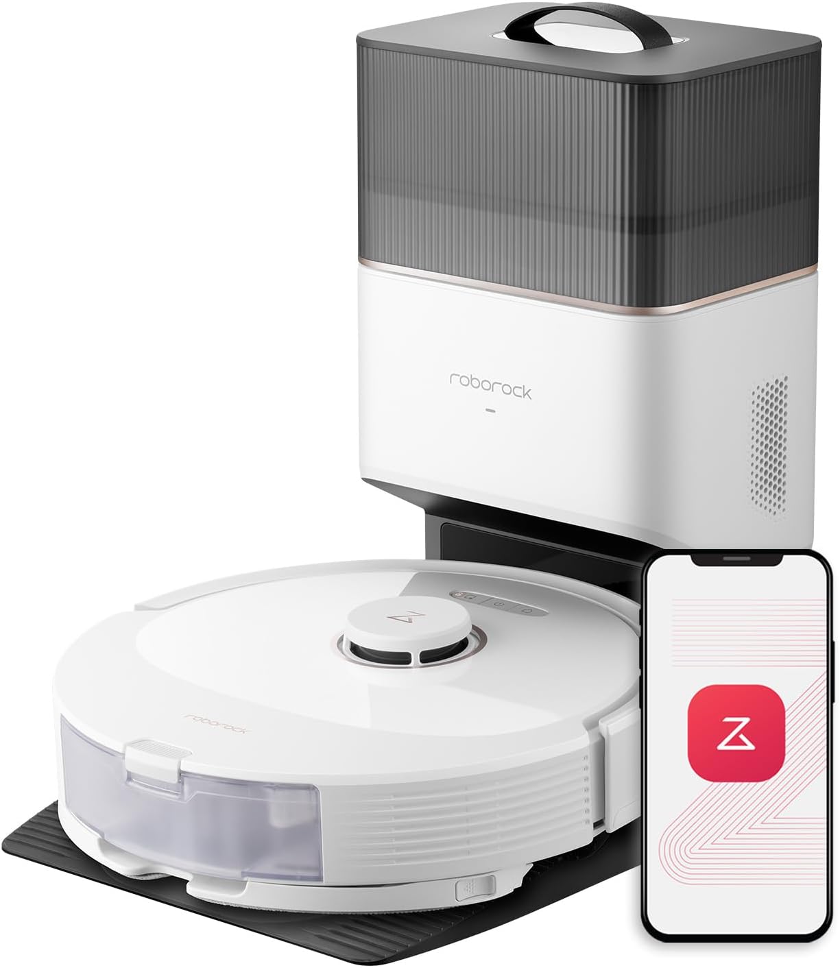 roborock Q8 Max+ Robot Vacuum and Mop, Self-Emptying, Hands-Free Cleaning for up...