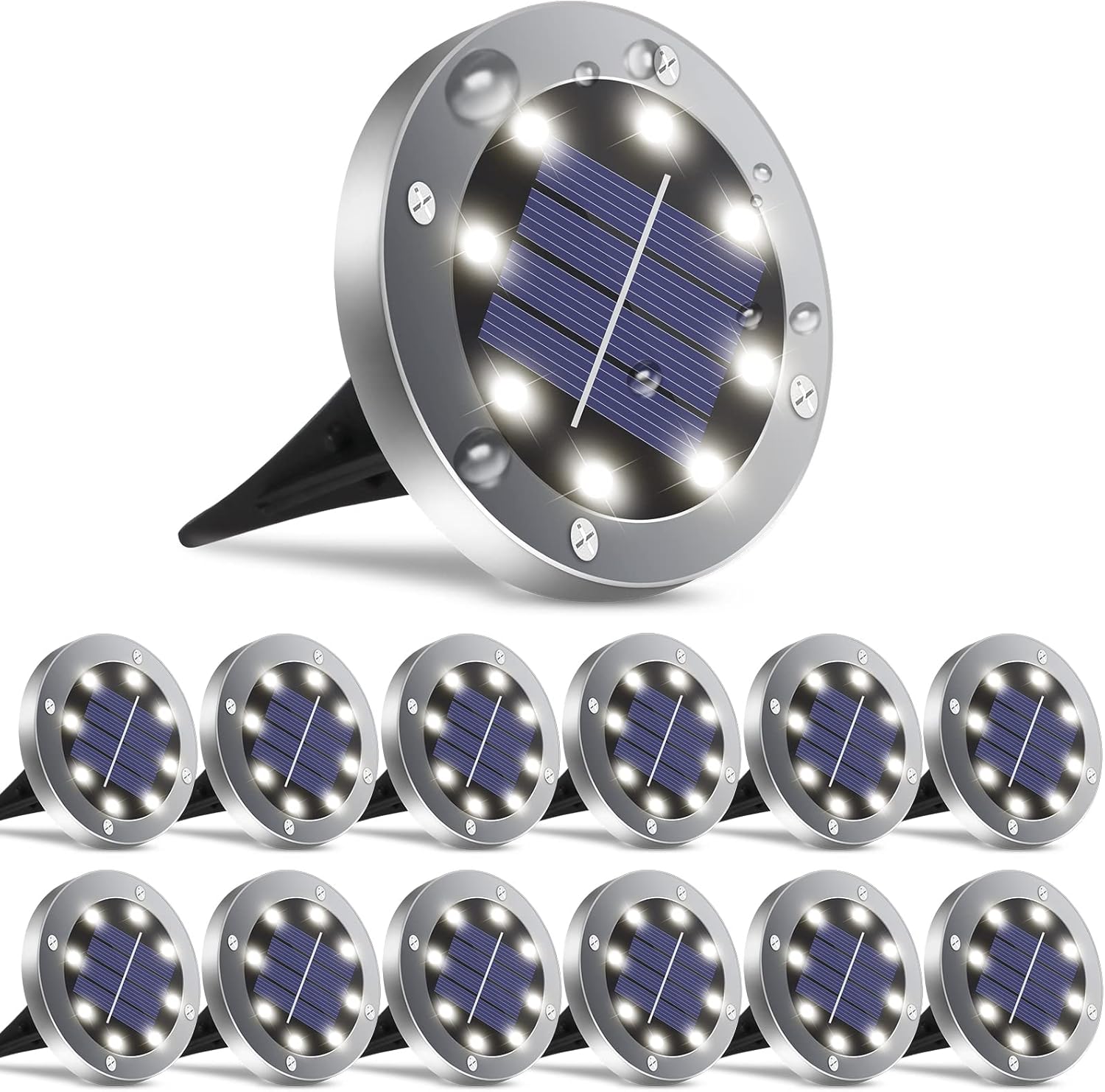 Solar Lights Outdoor,12 Pack Solar Lights Outdoor Waterproof,Solar Garden Lights...
