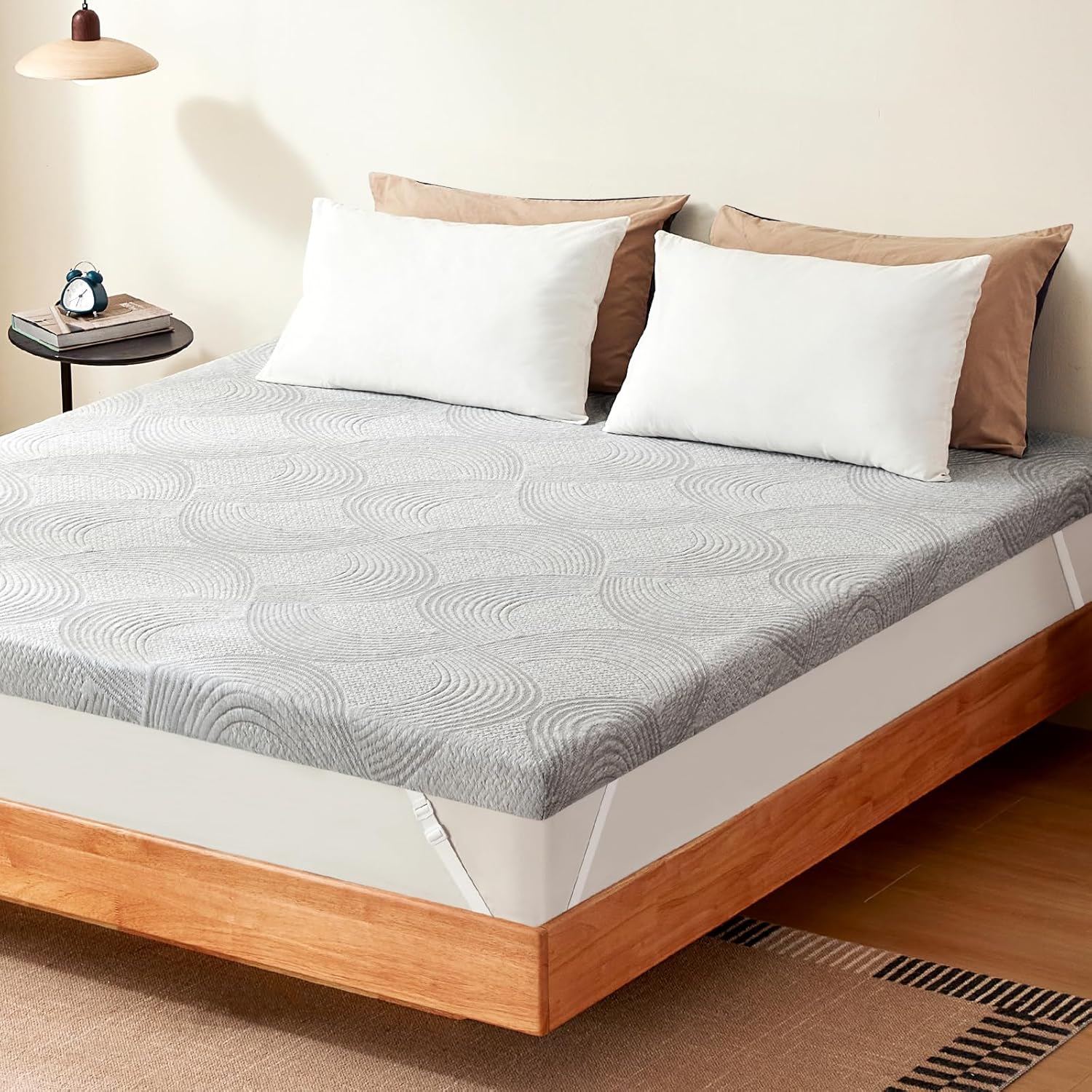 NewentorLife Mattress Topper Kingsize Bed Thick, King Foam Mattress Topper with...