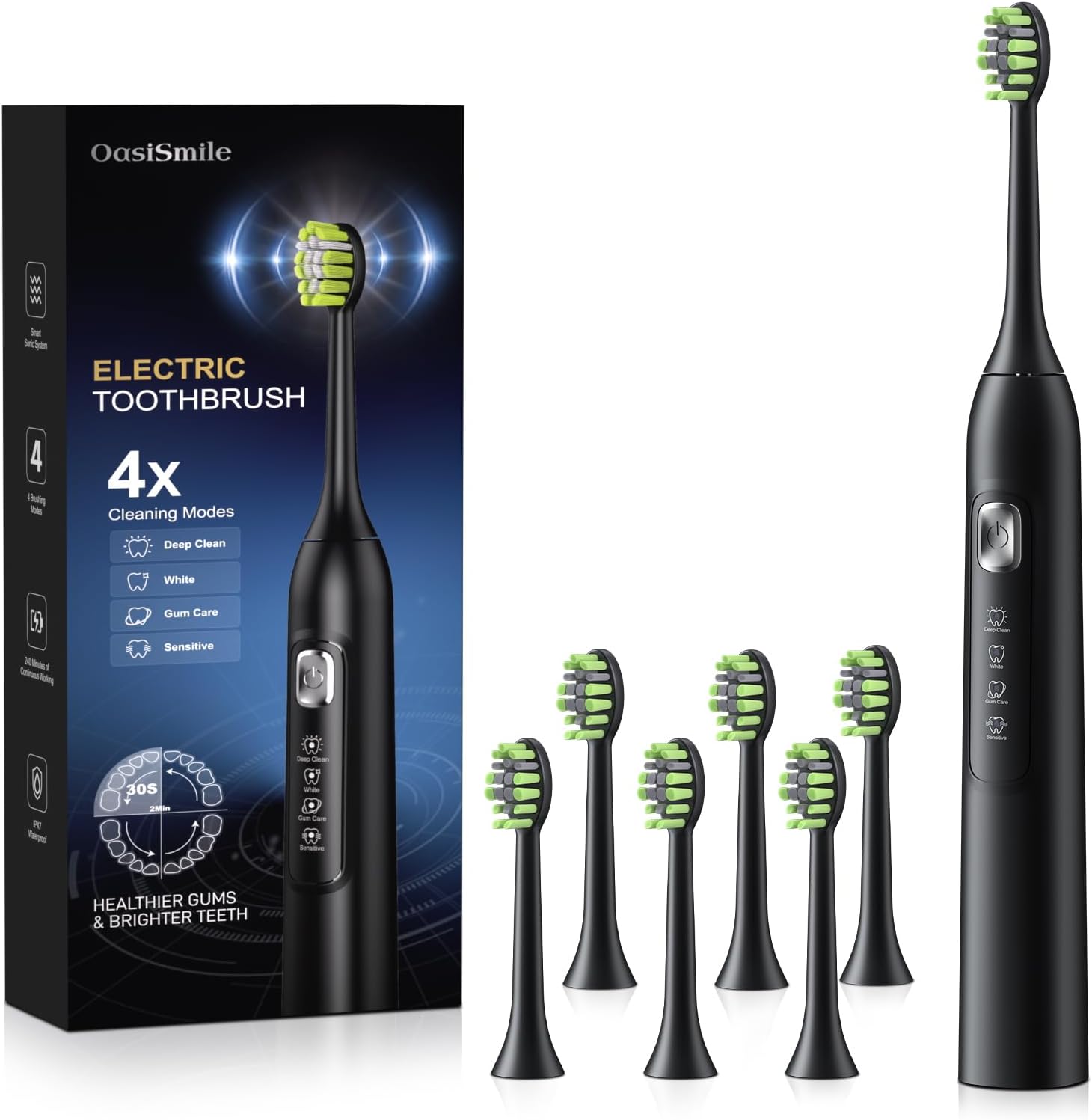 Sonic Electric Toothbrush for Adults and Kids - Sonic Toothbrushes with 6 Dupont...