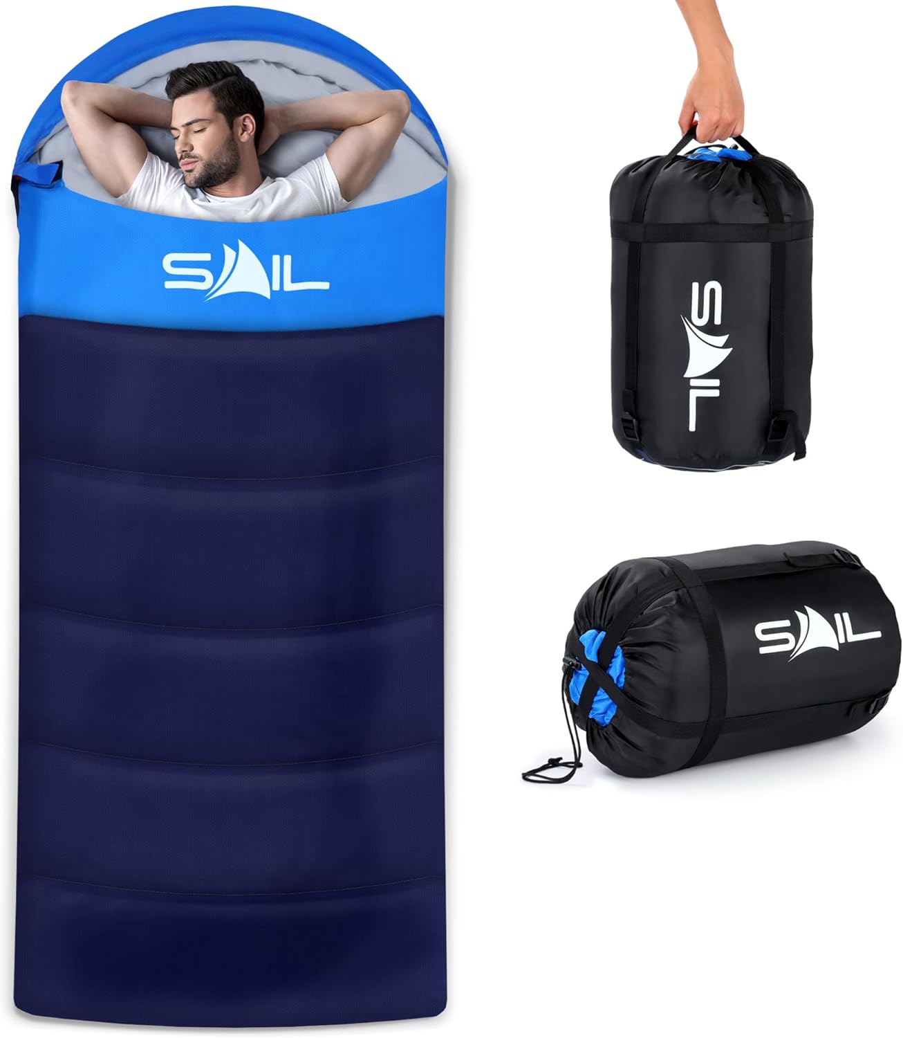 SAIL XL Sleeping Bag Extra Wide for Big & Tall Person 3-4 Season 1.6KG - 2.7KG L...