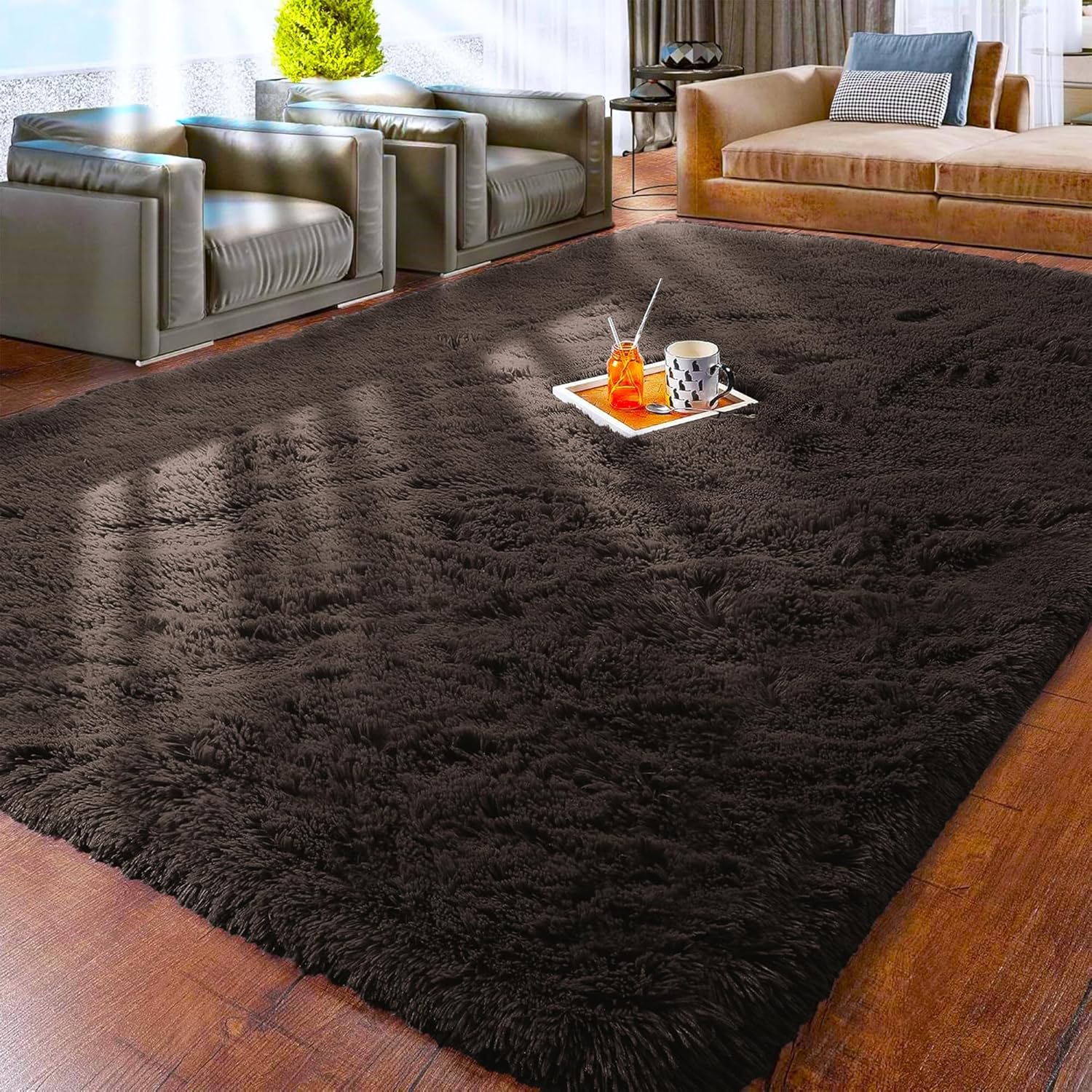 Rugs for Living Room, Special Brown Area Rugs for Bedroom, Innovative Anti Slip...