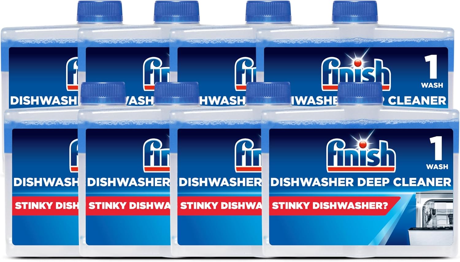 Finish Dishwasher Machine Cleaner | Original | Pack of 8, 250ml Each |Deep Clean...