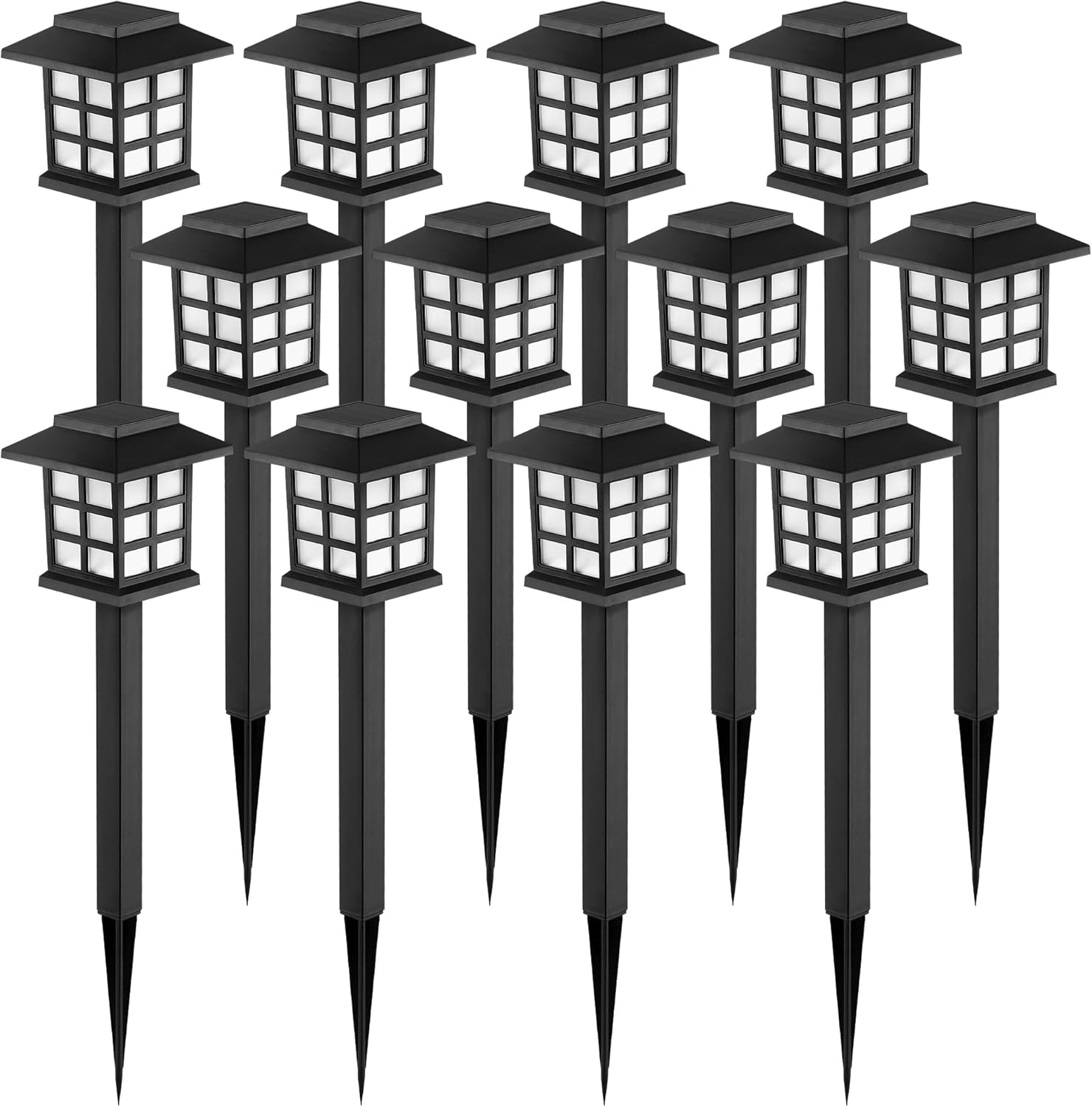GIGALUMI Solar Outdoor Lights,12 Pack LED Solar Lights Outdoor Waterproof, Solar...