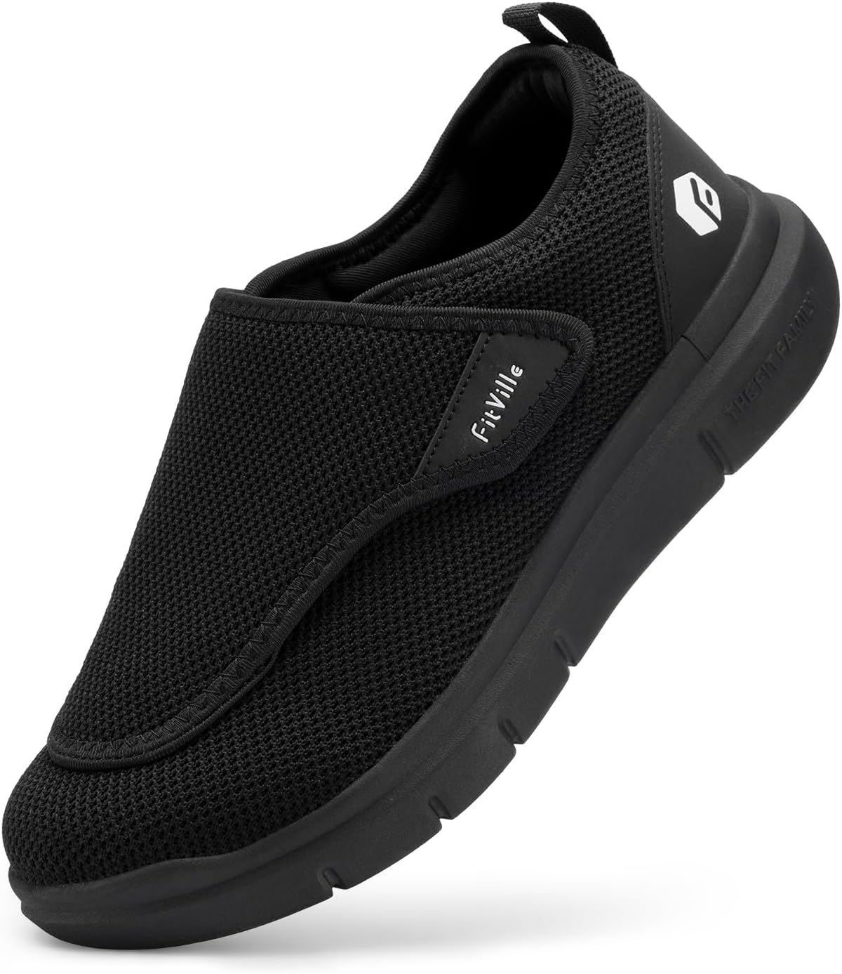 FitVille Mens Extra Wide Fit Diabetic Shoes Easy Close Adjustable Orthopedic Sli...
