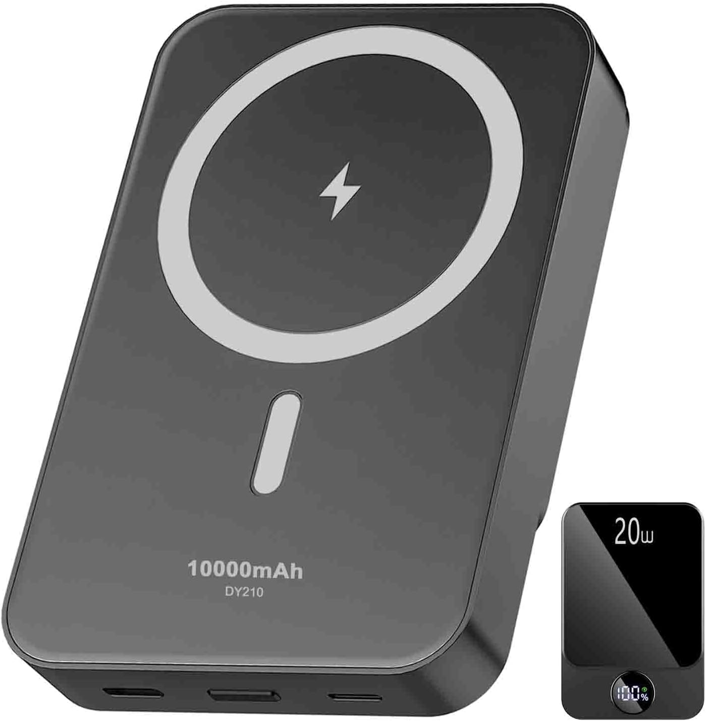 Magnetic Power Bank 10000mAh，20W Fast Charging Portable Charger, Wireless Power...