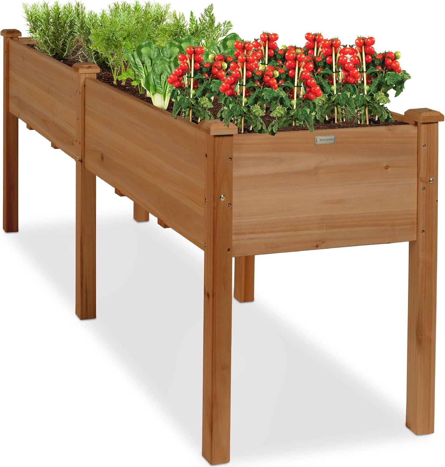 Best Choice Products 72x23x30in Raised Garden Bed, Elevated Wood Planter Box Sta...