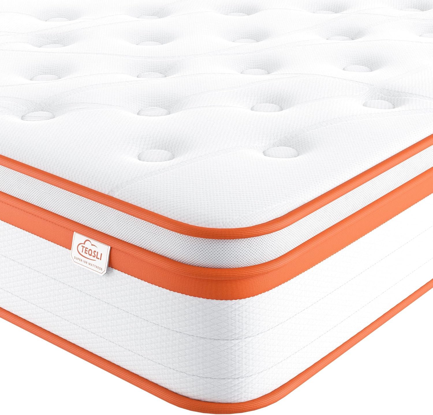 TeQsli 6FT Super King Mattress, Special Gel Memory Foam Pocket Sprung Hybrid Mat...