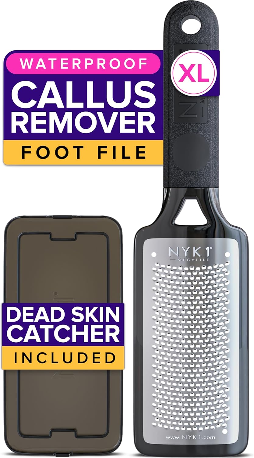 RUSTPROOF Foot File Callus Remover for Feet with Catcher (XL Size) NYK1 MEGAFILE...