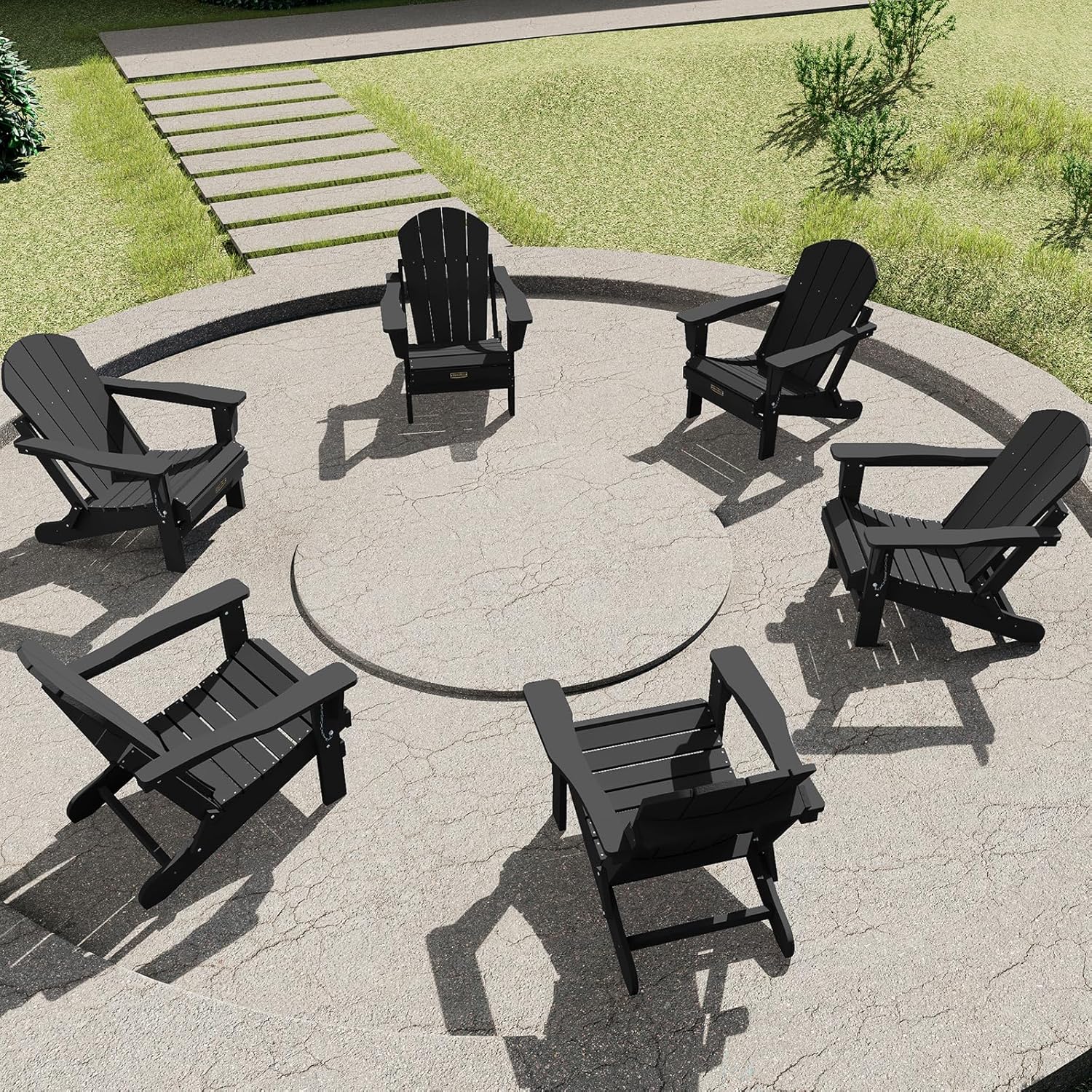 SERWALL Folding Adirondack Chairs, Premium Patio Chairs for Lawn, High-Quality O...