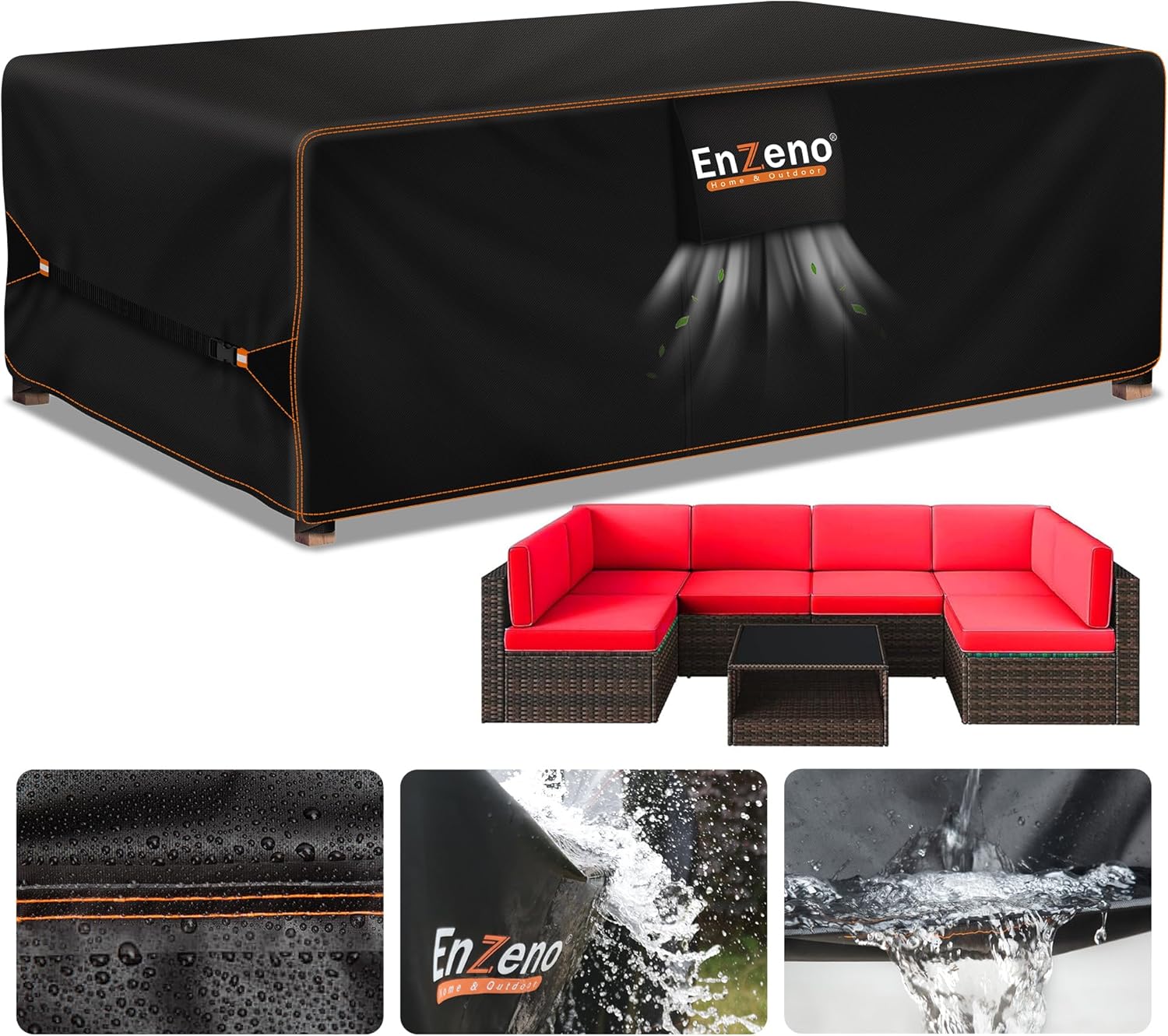 Enzeno Large Garden Furniture Set Cover Waterproof for Outdoor, 300x200cm Outsid...