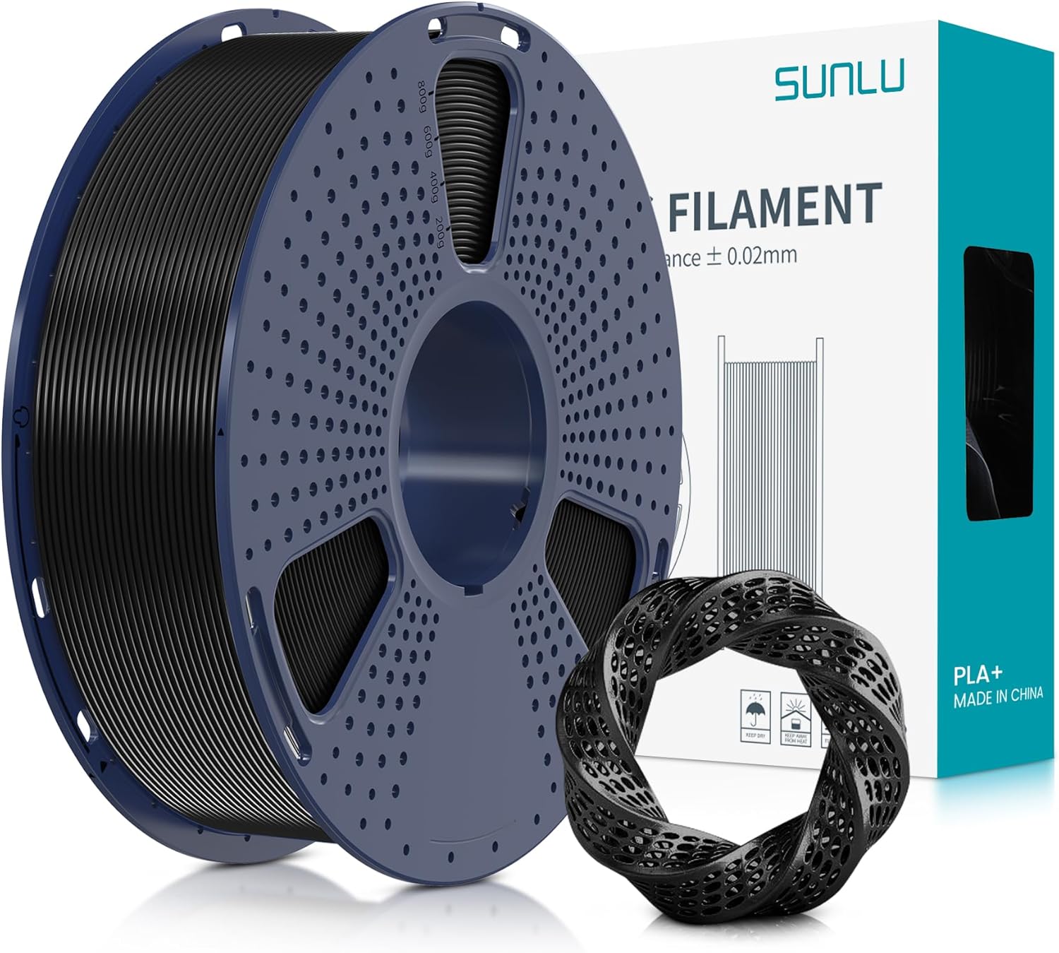 SUNLU PLA Plus 3D Printer Filament, 1.75mm PLA+ 3D Filament for FDM 3D Printer &...