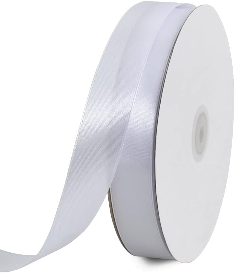 TONIFUL Satin Ribbon, Special 1 Inch x 100yds Thin Solid Color Ribbon for Gift W...