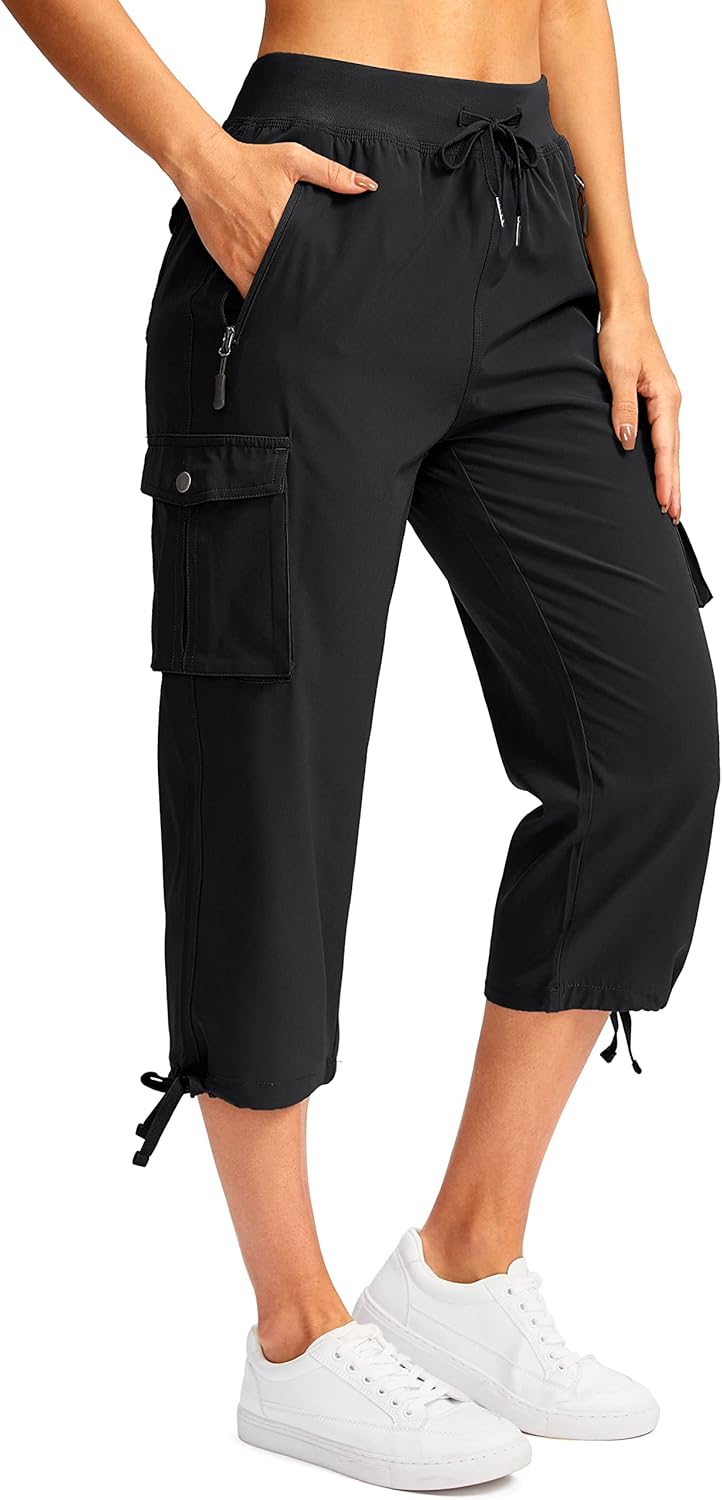 Soothfeel Women's Cargo Capris Pants with 6 Pockets Lightweight Quick Dry Travel...