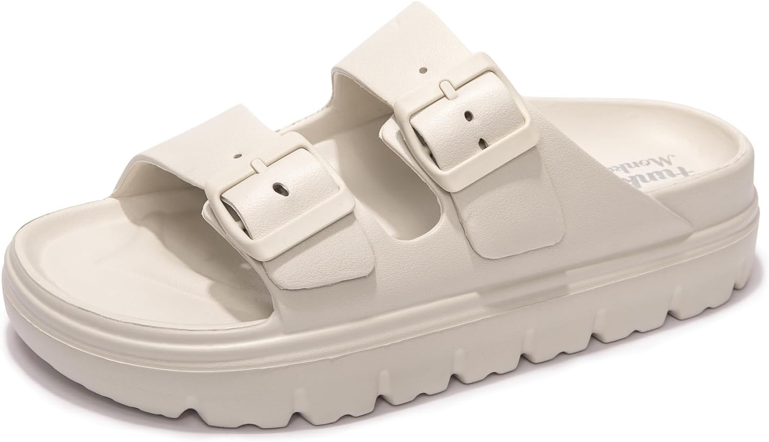 FunkyMonkey Women's Comfort Slides, Special Double Buckle Adjustable EVA Sandals...