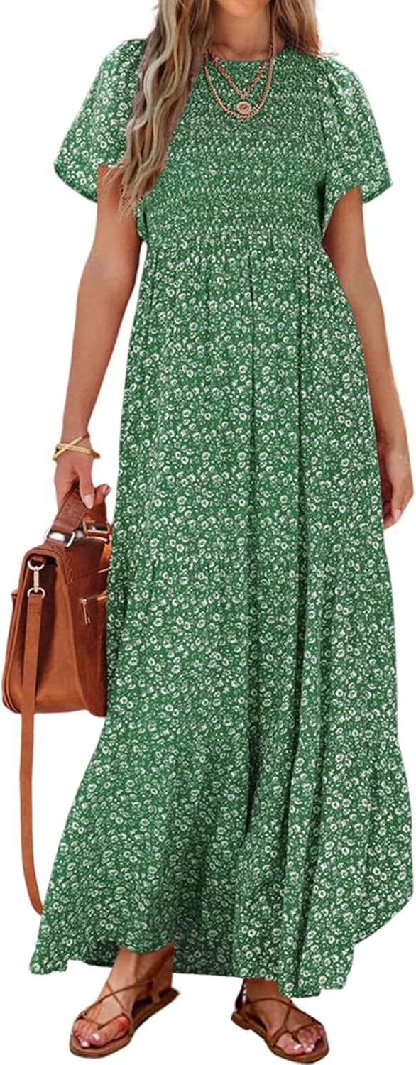 PRETTYGARDEN Women's Dress, Exclusive Summer Casual Flutter Short Sleeve Dress f...