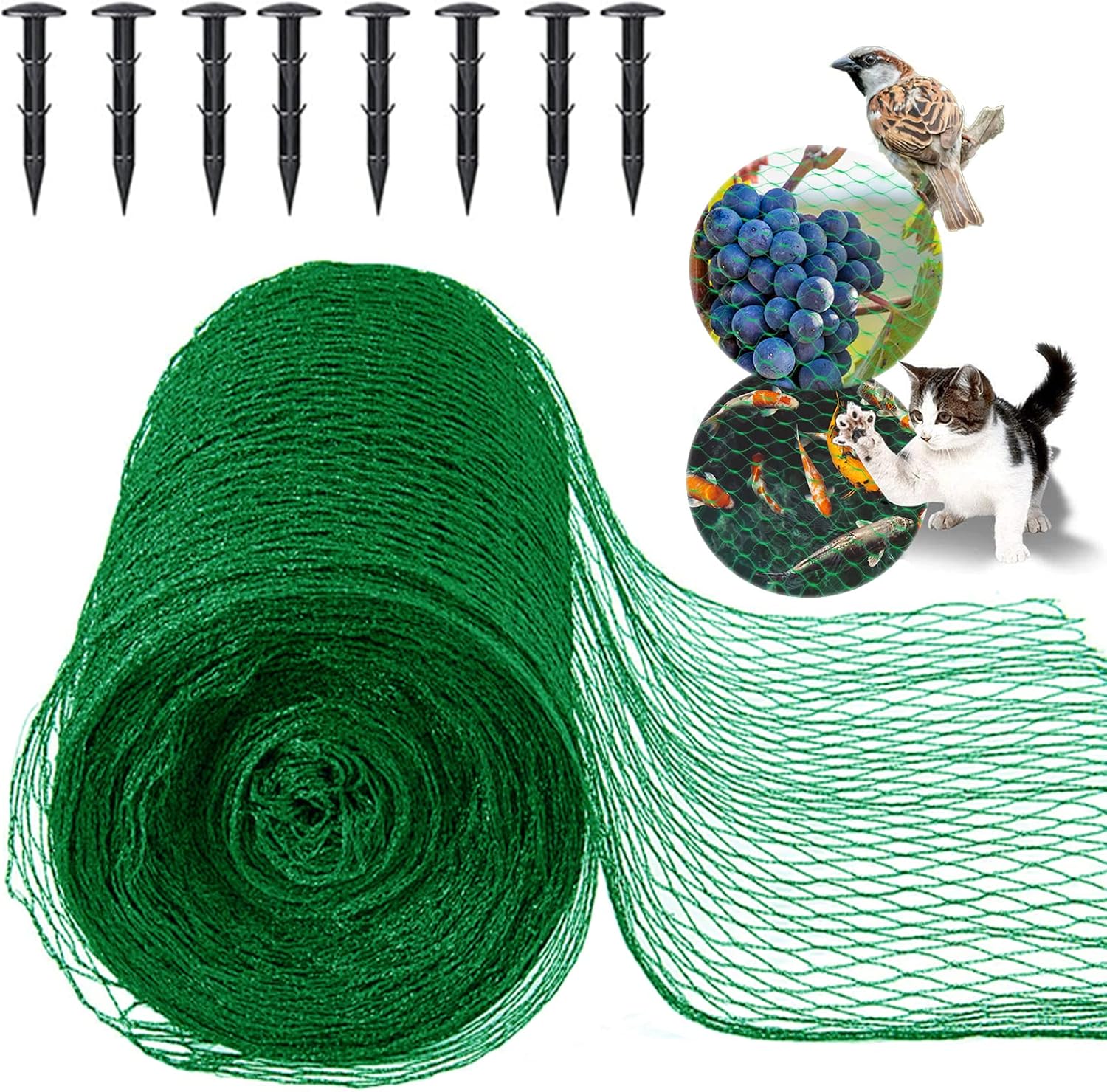 Garden Netting for Plants Fruit Veg Patch Grass Seeds, Anti Bird Netting Kit wit...