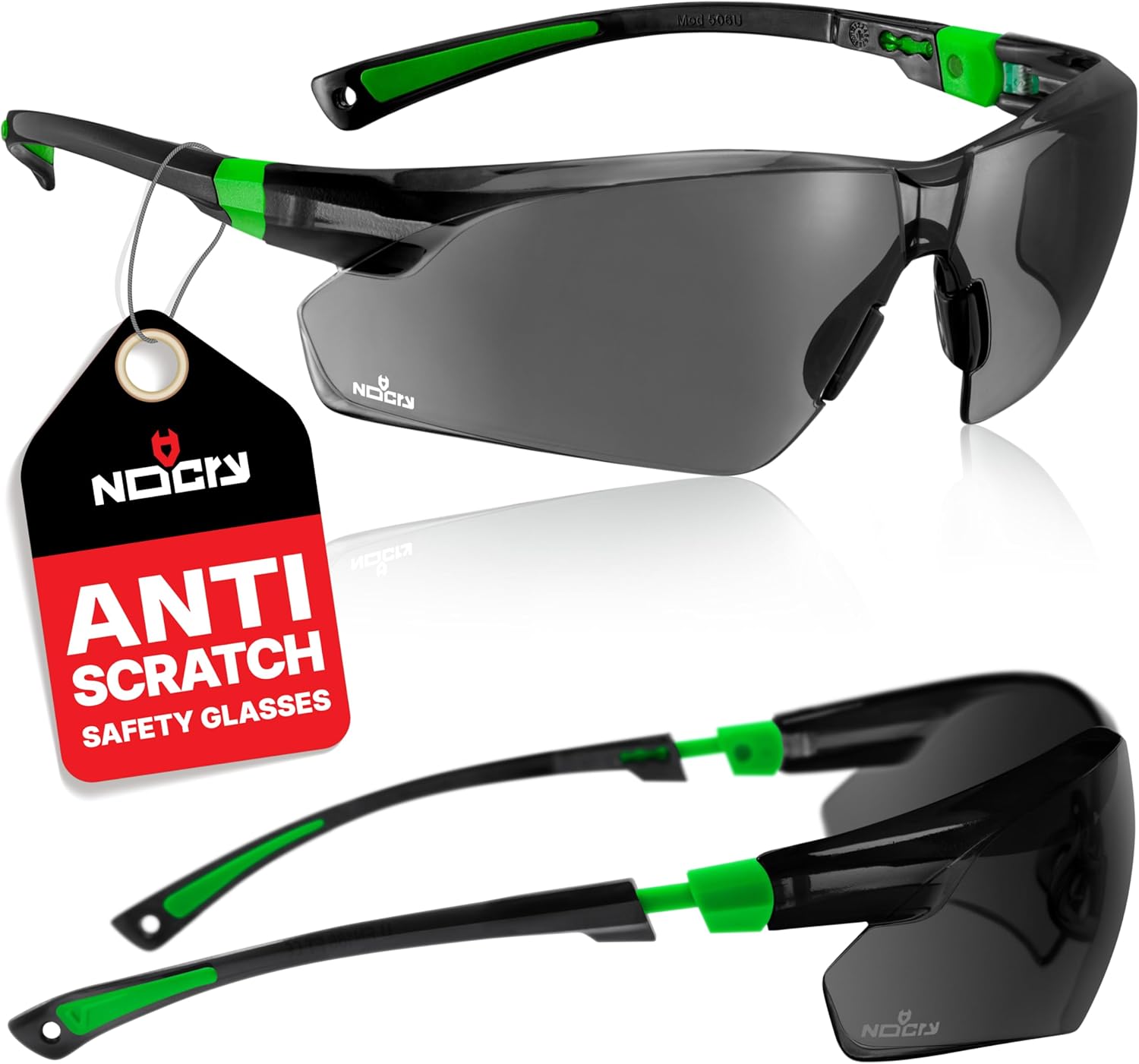 NoCry Safety Sunglasses Mens Work with Tinted Wraparound Lenses; Tinted Safety G...