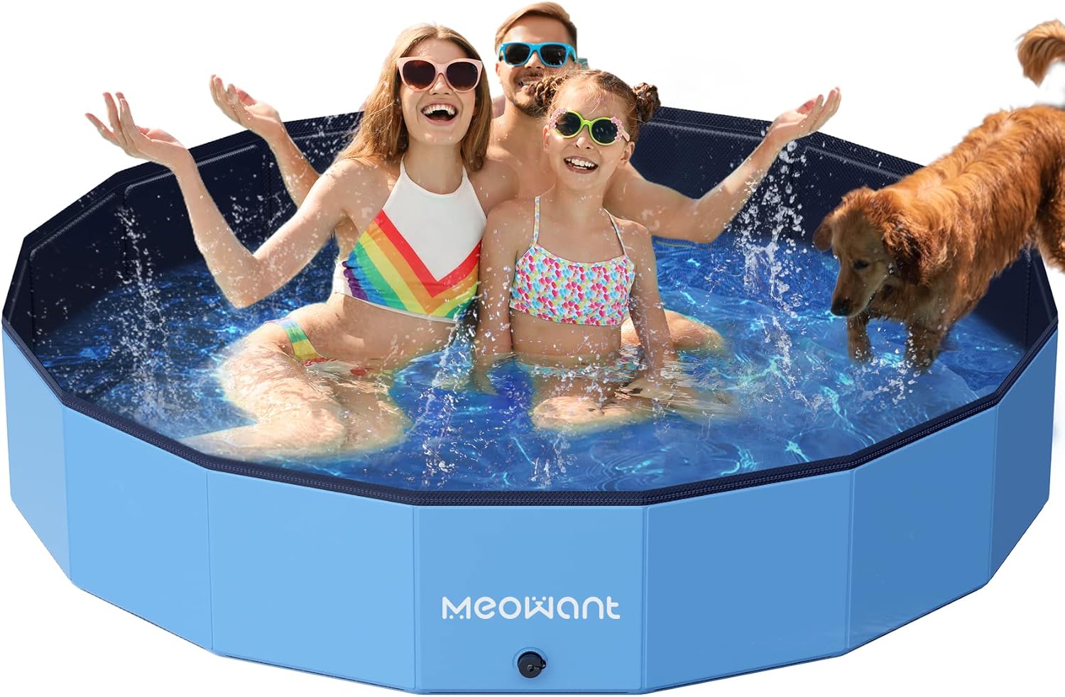 Top Quality Meowant Foldable Dog Pool, Durable Dog Paddling Pool with Upgraded T...